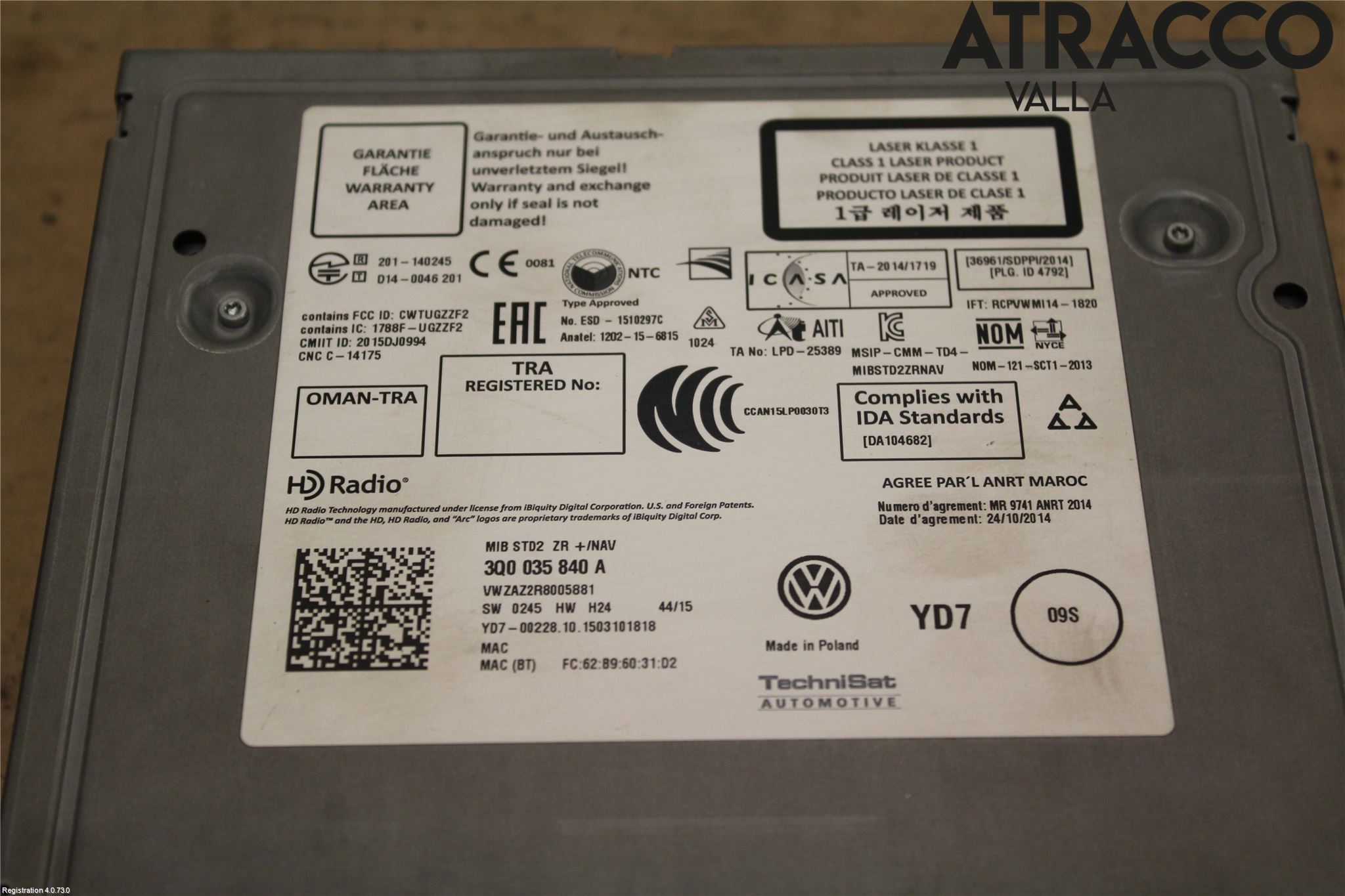 Volkswagen VW GOLF / E-GOLF VII 13-20 Radio