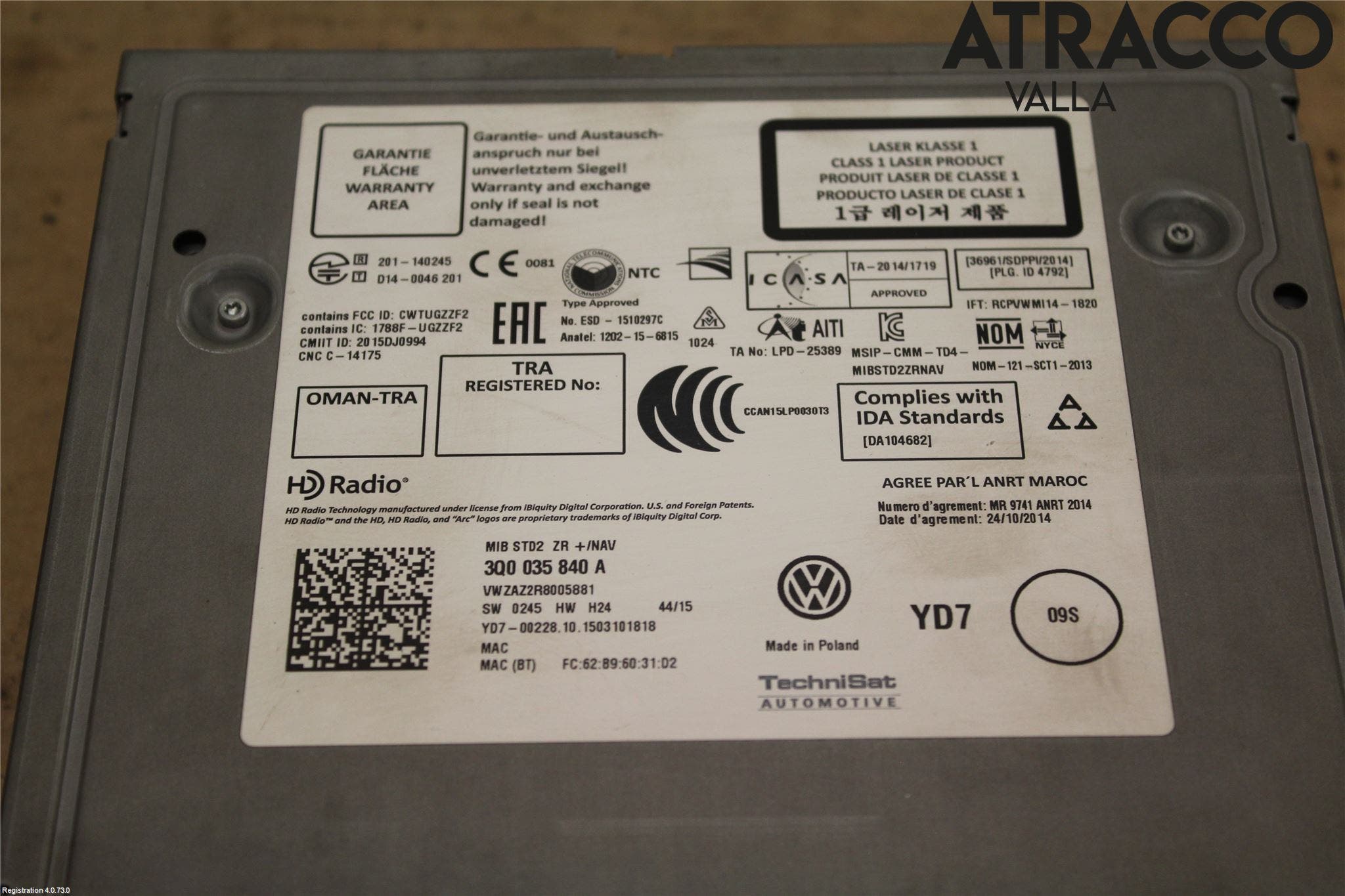 Volkswagen VW GOLF / E-GOLF VII 13-20 Radio