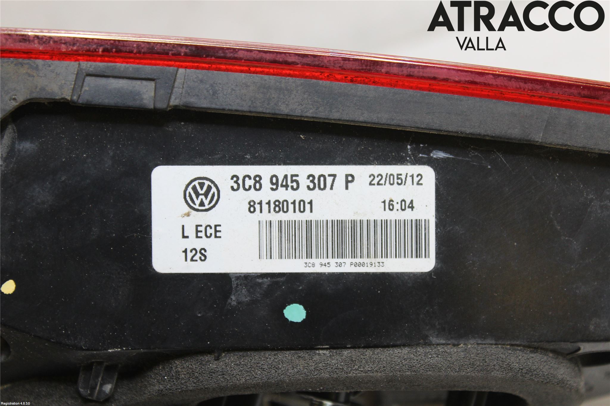 Volkswagen VW PASSAT CC 08-16 Bakljus Lucka Vä