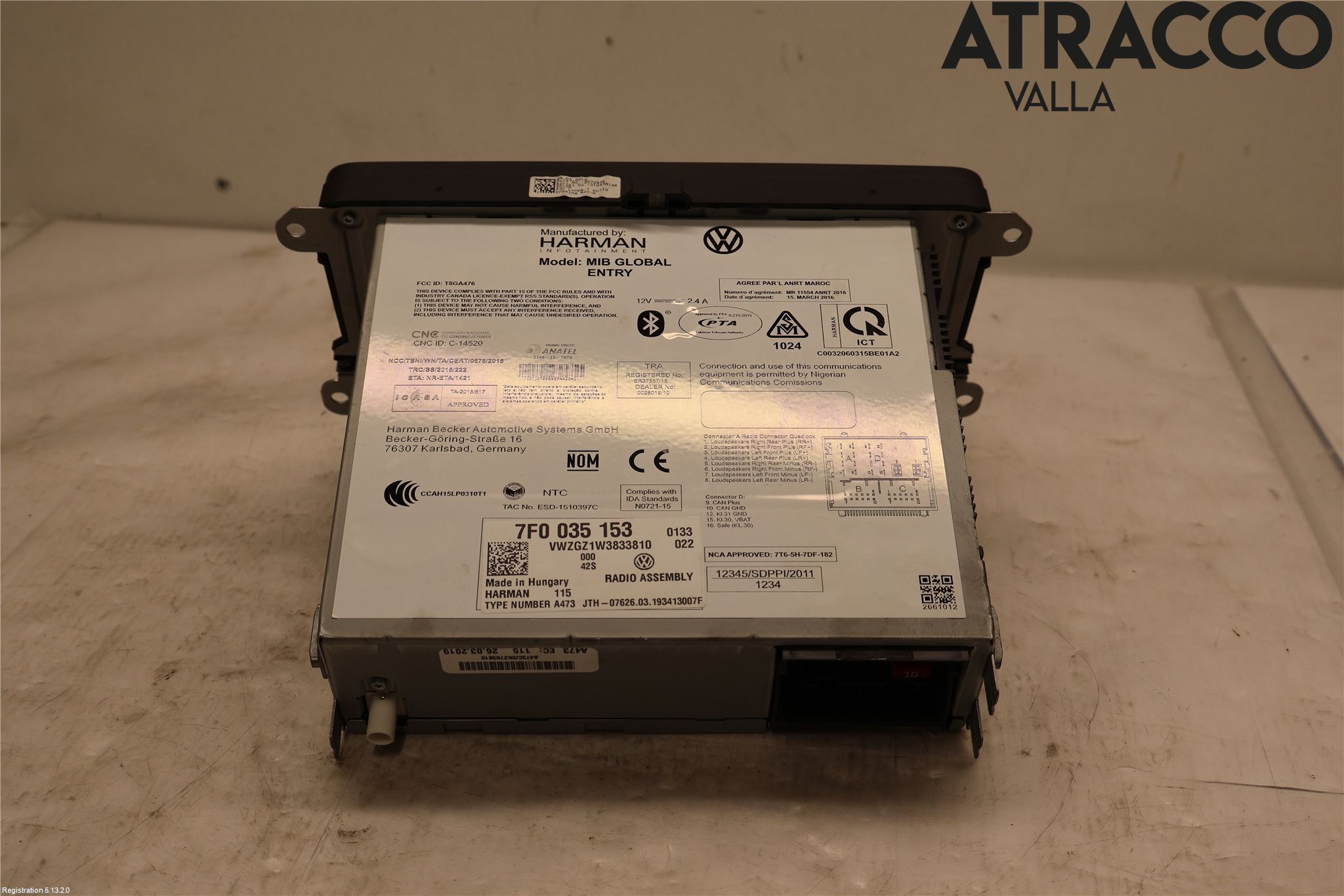 Volkswagen VW TRANSP/CARAVELLE (T6) 16-22 Cd Radio - Multimediapanel