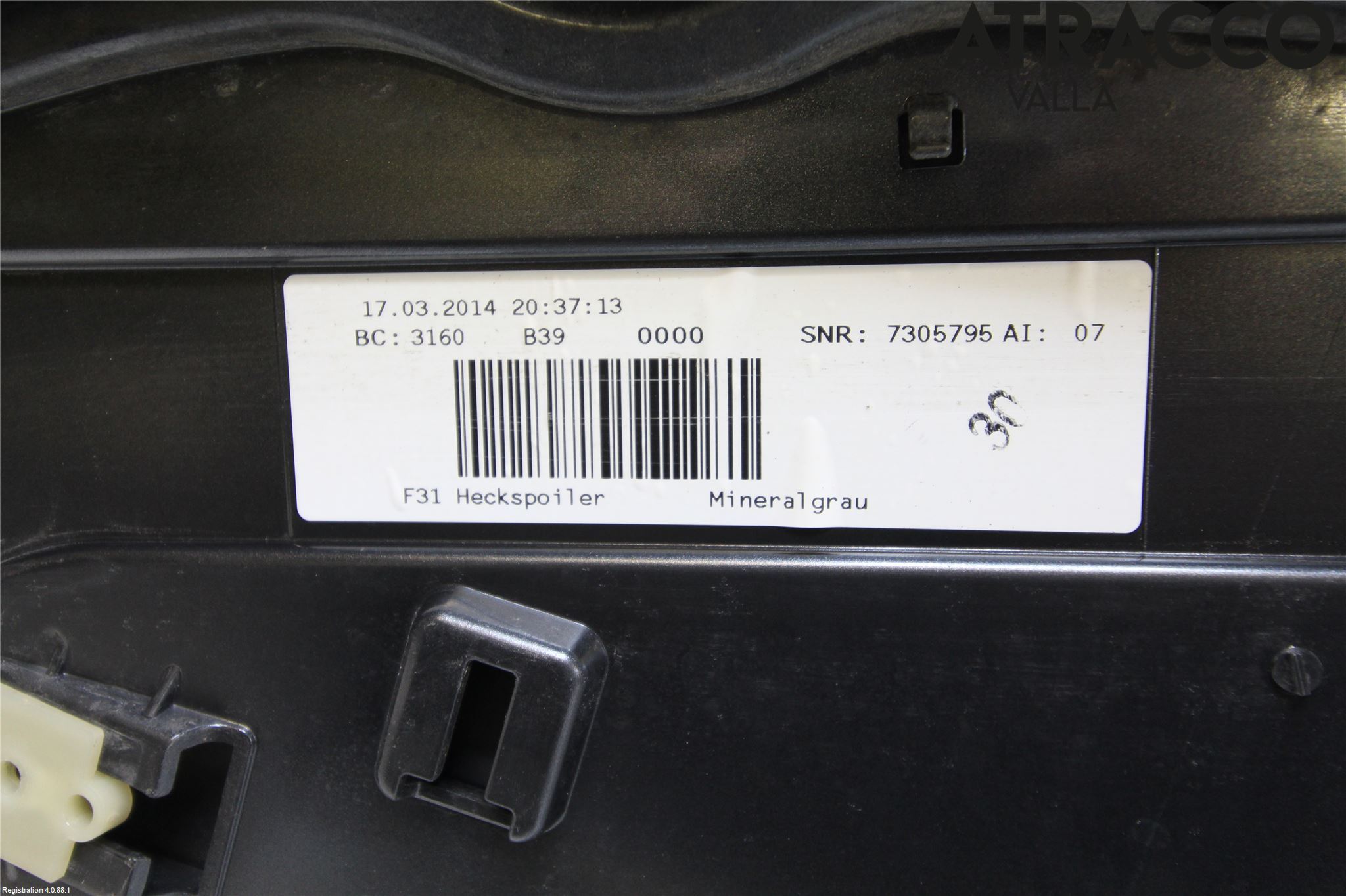 BMW 3 F30/F31/F80 12-19 Spoiler Baklucka