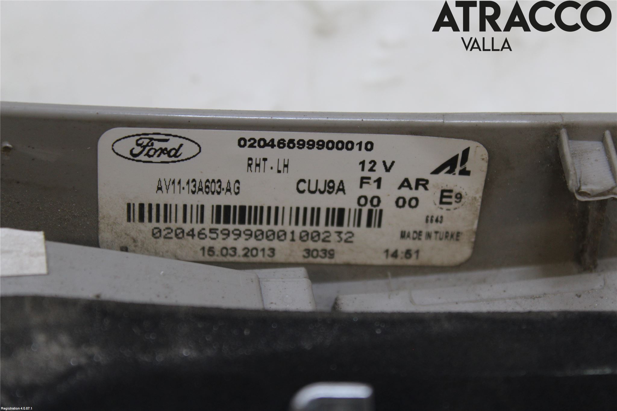 Ford B-MAX 12-17 Bakljus Lucka Vä