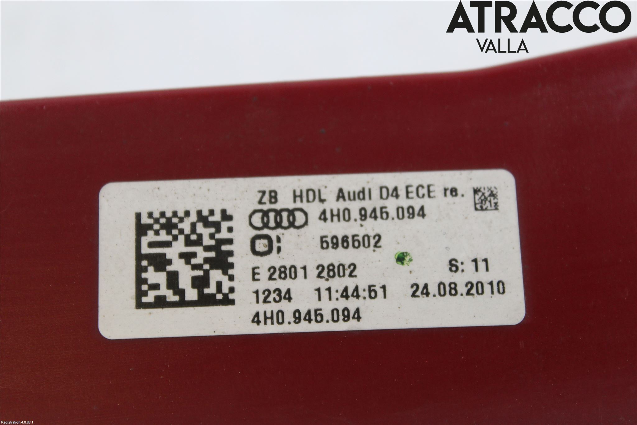 Audi A8/S8 4H 10-17 Bakljus Lucka Hö