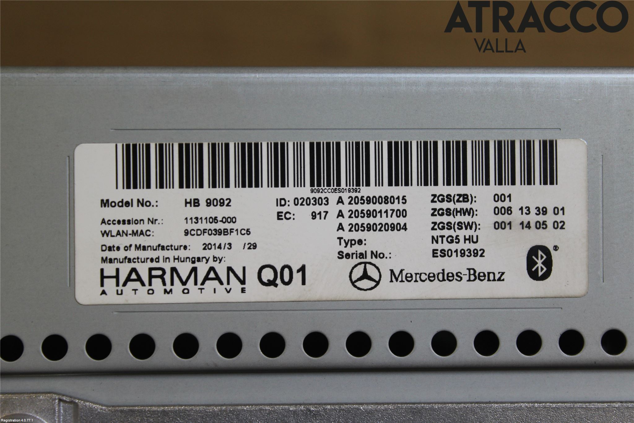 Mercedes-Benz MB C-KLASS (W205) 14-21 Cd Radio - Multimediapanel