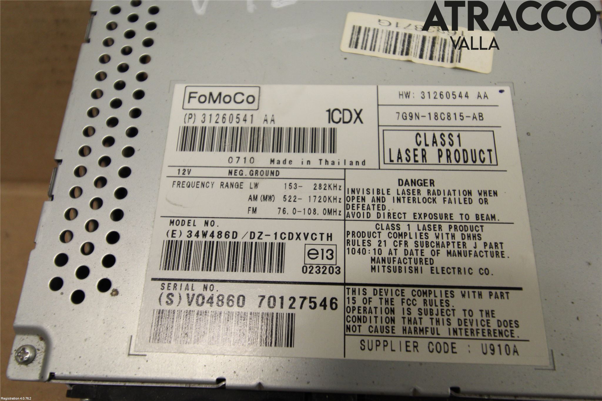 Volvo XC70 08-13 Cd Radio - Multimediapanel