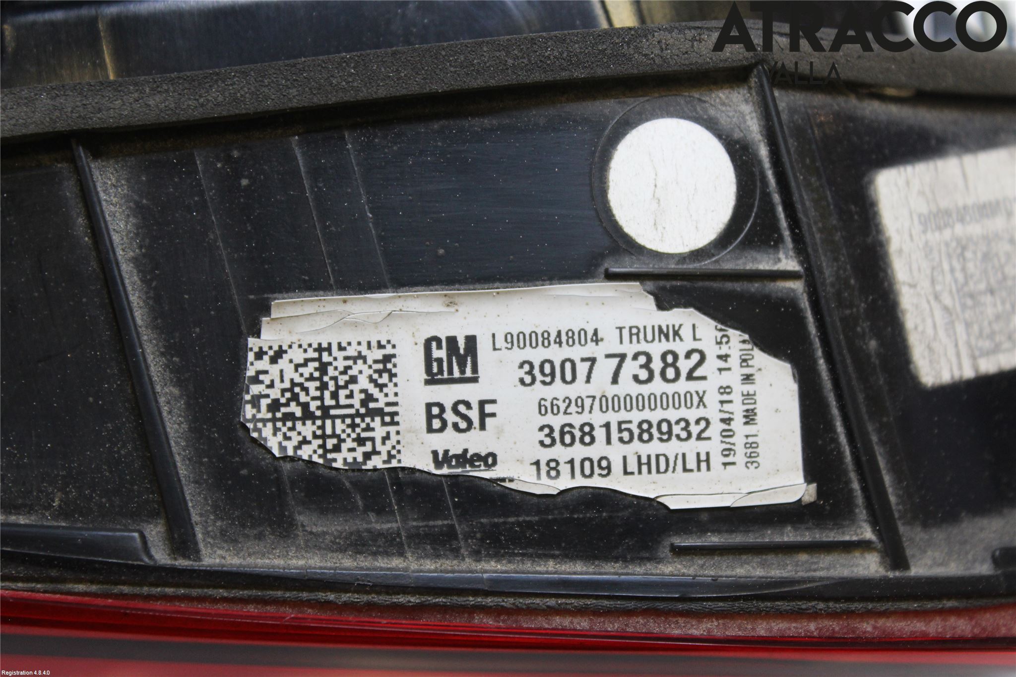 Opel ASTRA K 16-22 Bakljus Lucka Vä