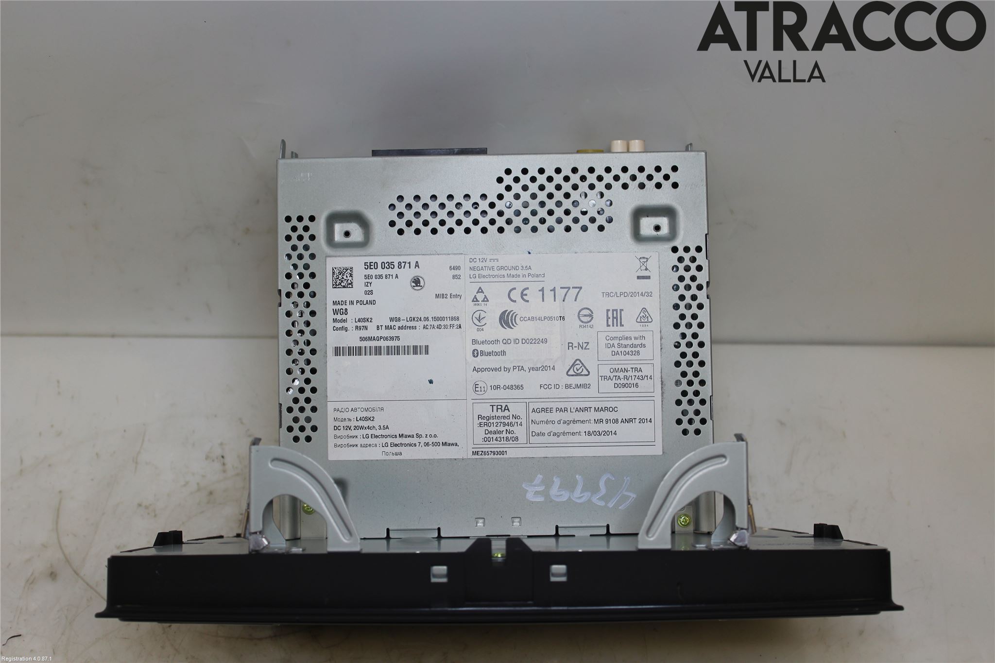 Skoda OCTAVIA (5E) 13-20 Cd Radio - Multimediapanel