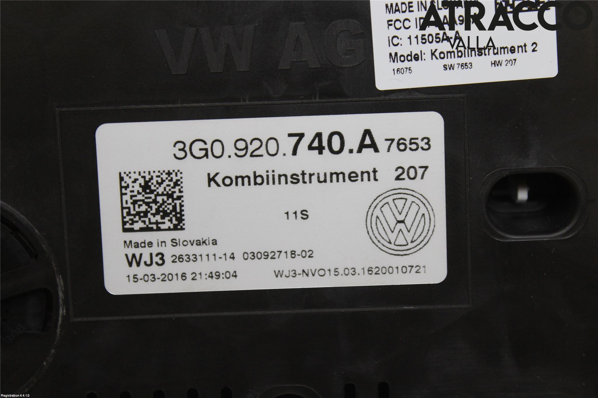 Volkswagen VW PASSAT 15-19 Instrument Komb