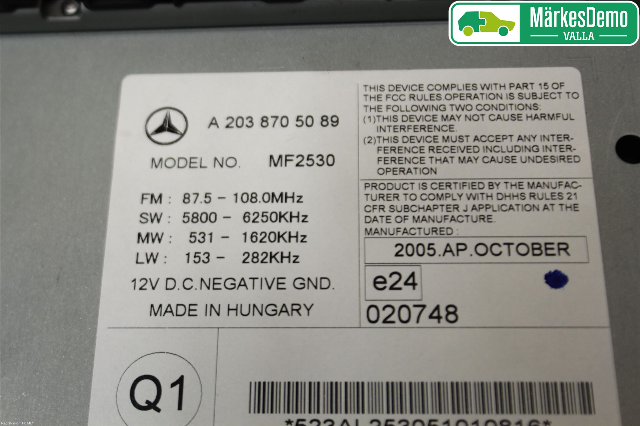Mercedes-Benz MB C (203) 00-07 Cd Radio - Multimediapanel