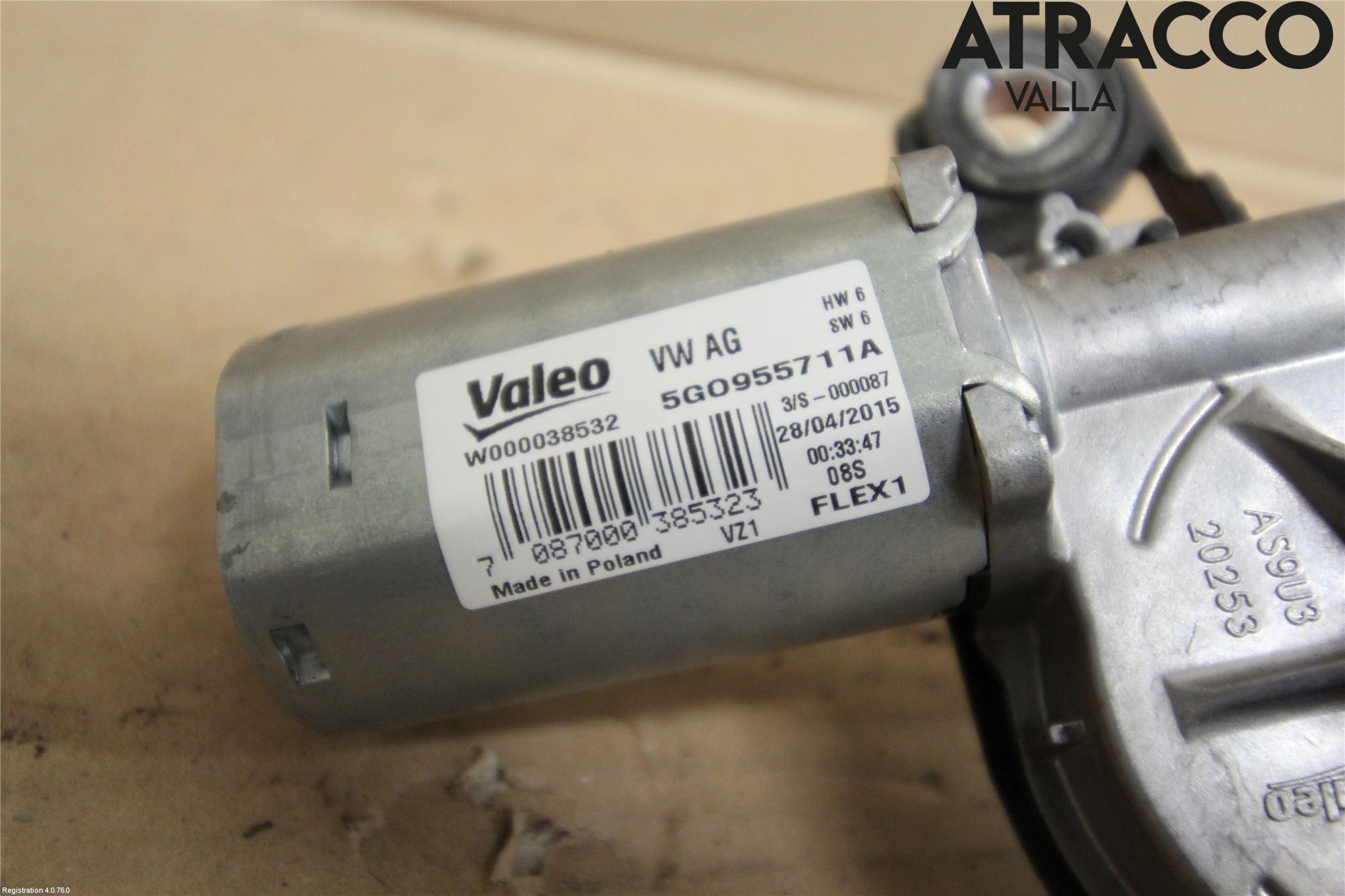 Volkswagen VW GOLF / E-GOLF VII 13-20 Torkarmotor Baklucka