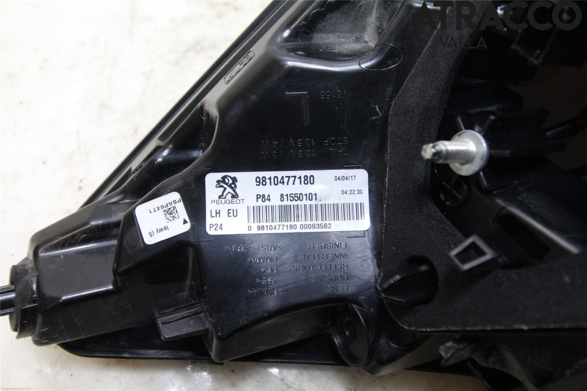 Peugeot 3008 17-24 Bakljus Vänster