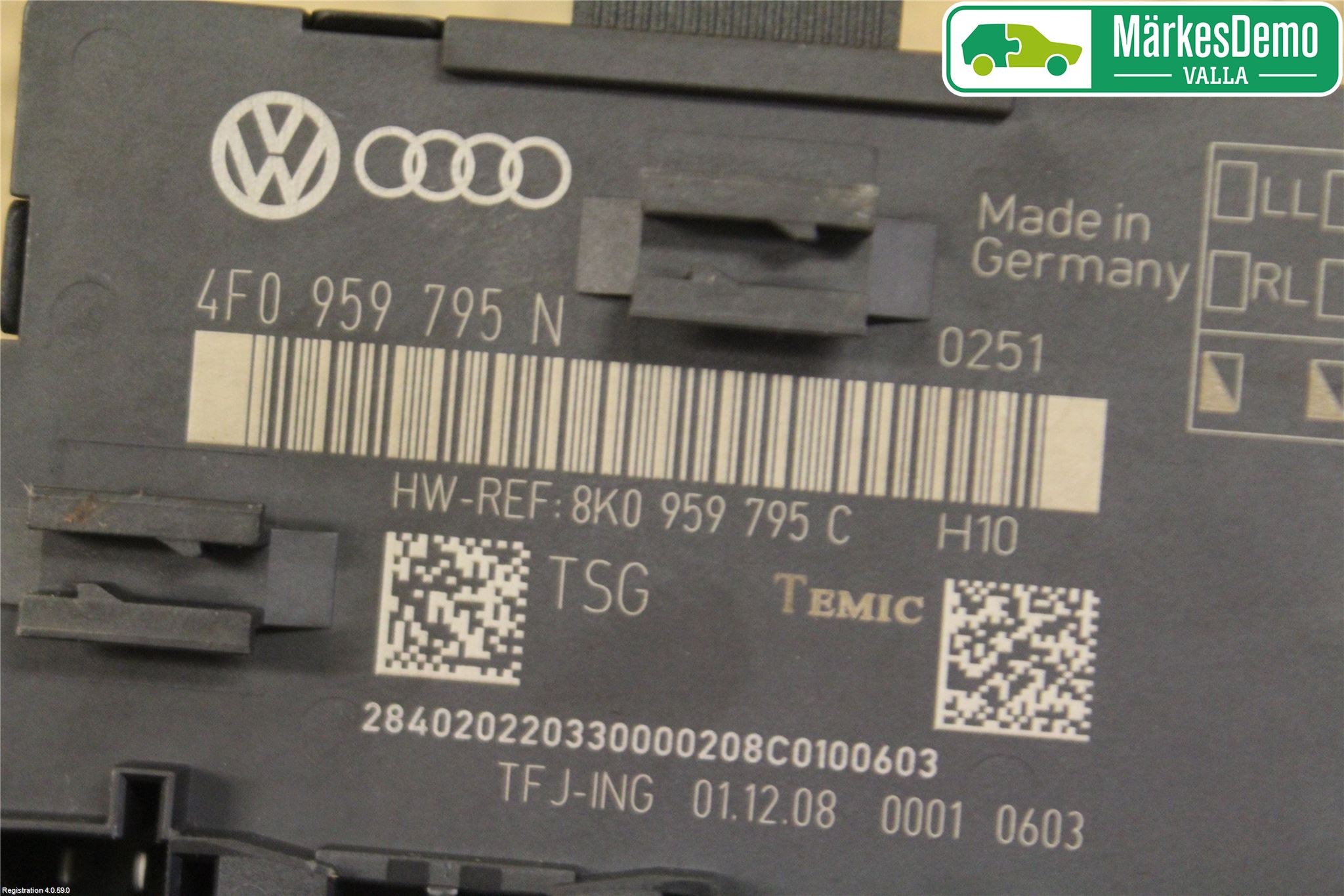 Audi A4/S4 08-11 Styrenhet Dörr