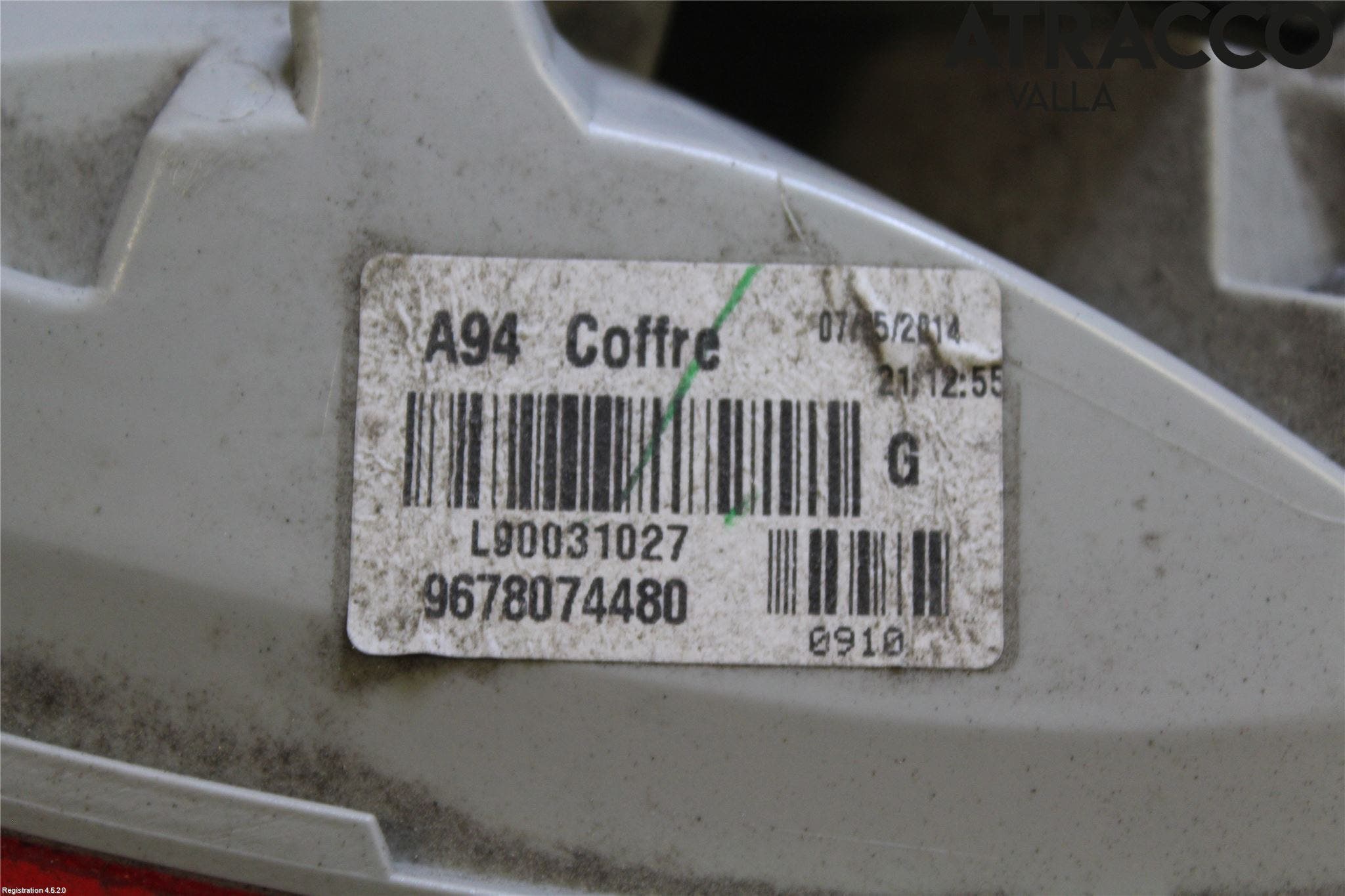 Peugeot 2008 13-20 Bakljus Lucka Vä