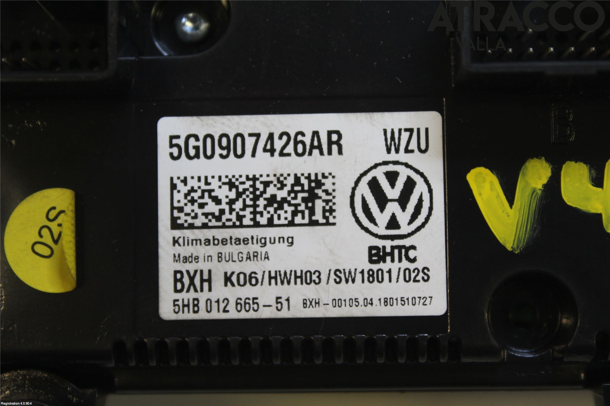 Volkswagen VW GOLF / E-GOLF VII 13-20 Ac Styrenhet Ac Manöveren