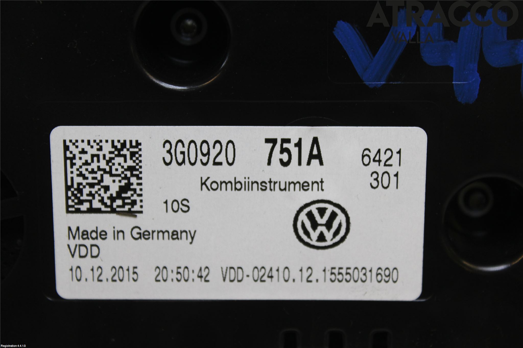 Volkswagen VW PASSAT 15-19 Instrument Komb