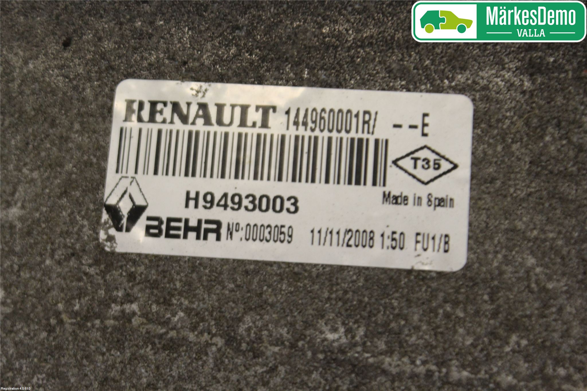 Renault LAGUNA III 08-10 Laddluft-Intercooler Kyl