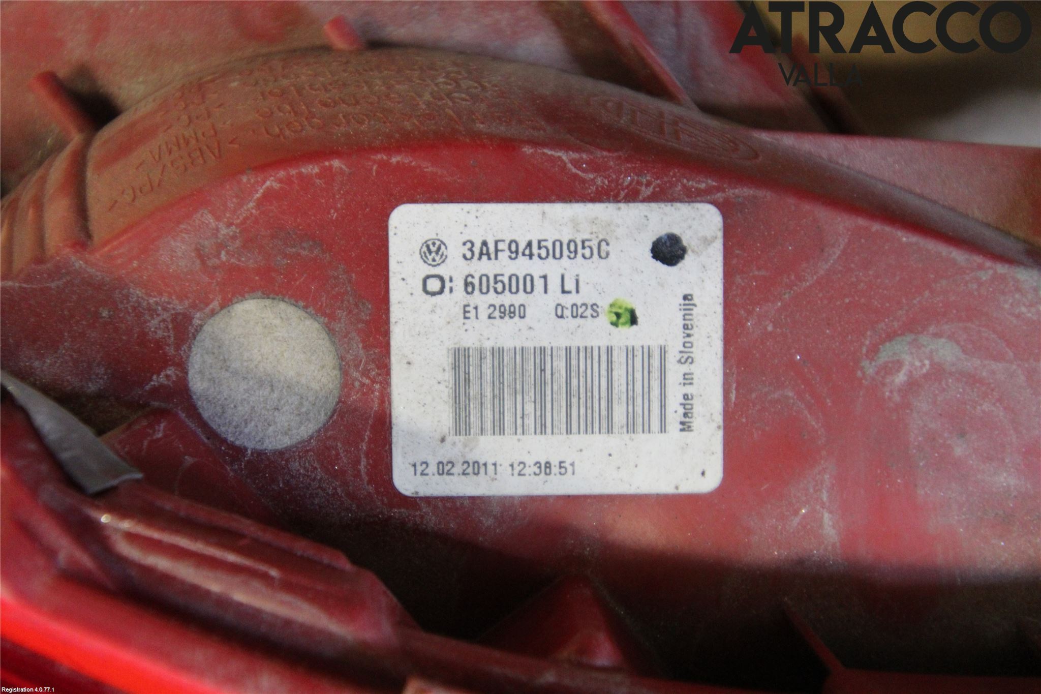 Volkswagen VW PASSAT 11-14 Bakljus Vänster