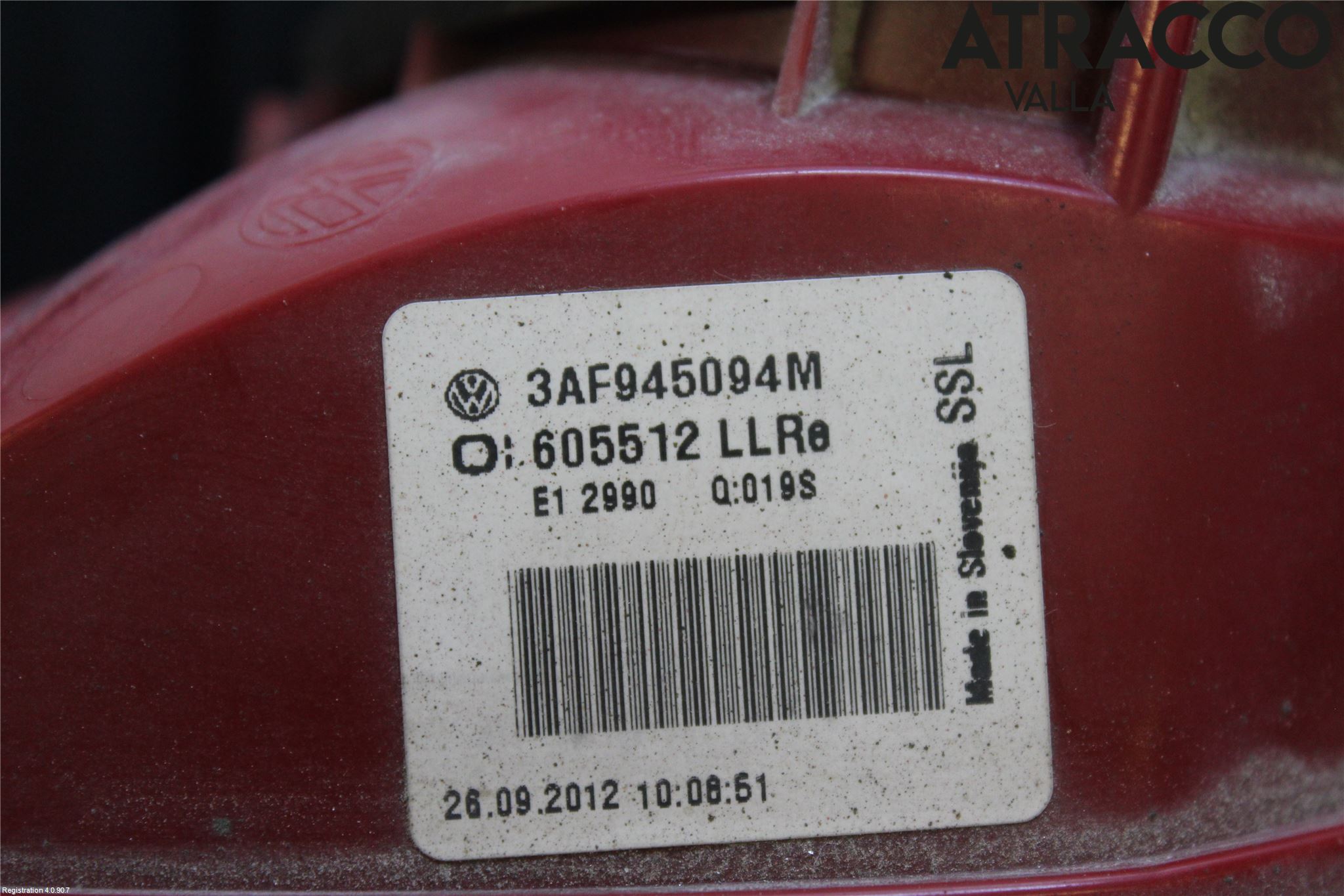 Volkswagen VW PASSAT 11-14 Bakljus Lucka Hö