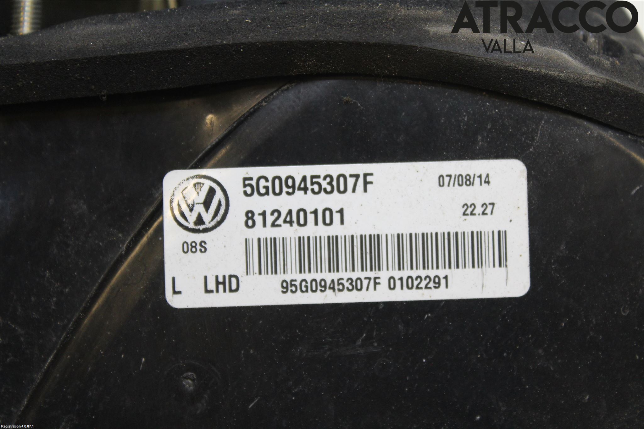 Volkswagen VW GOLF / E-GOLF VII 13-20 Bakljus Lucka Vä