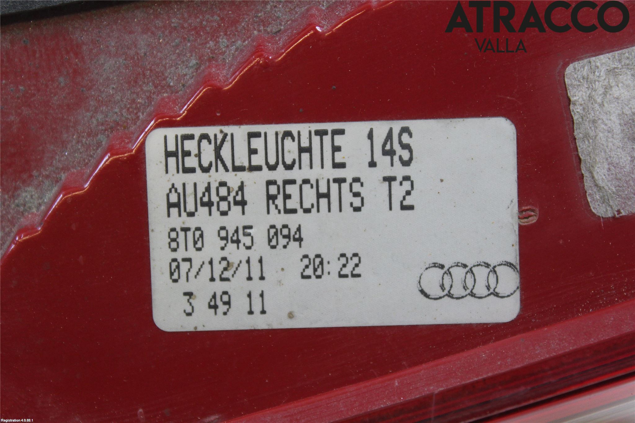 Audi A5 07-16 Bakljus Lucka Hö