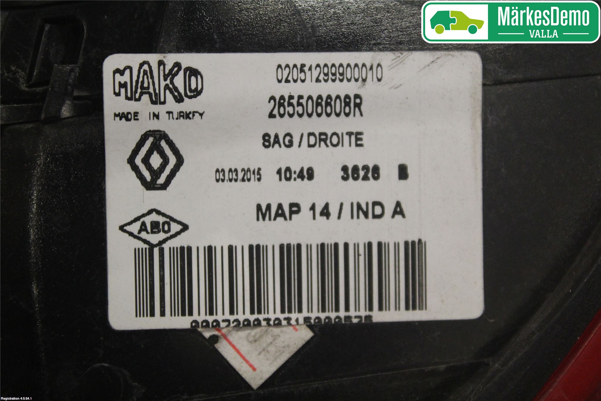 Renault CLIO IV 12-16 Bakljus Höger