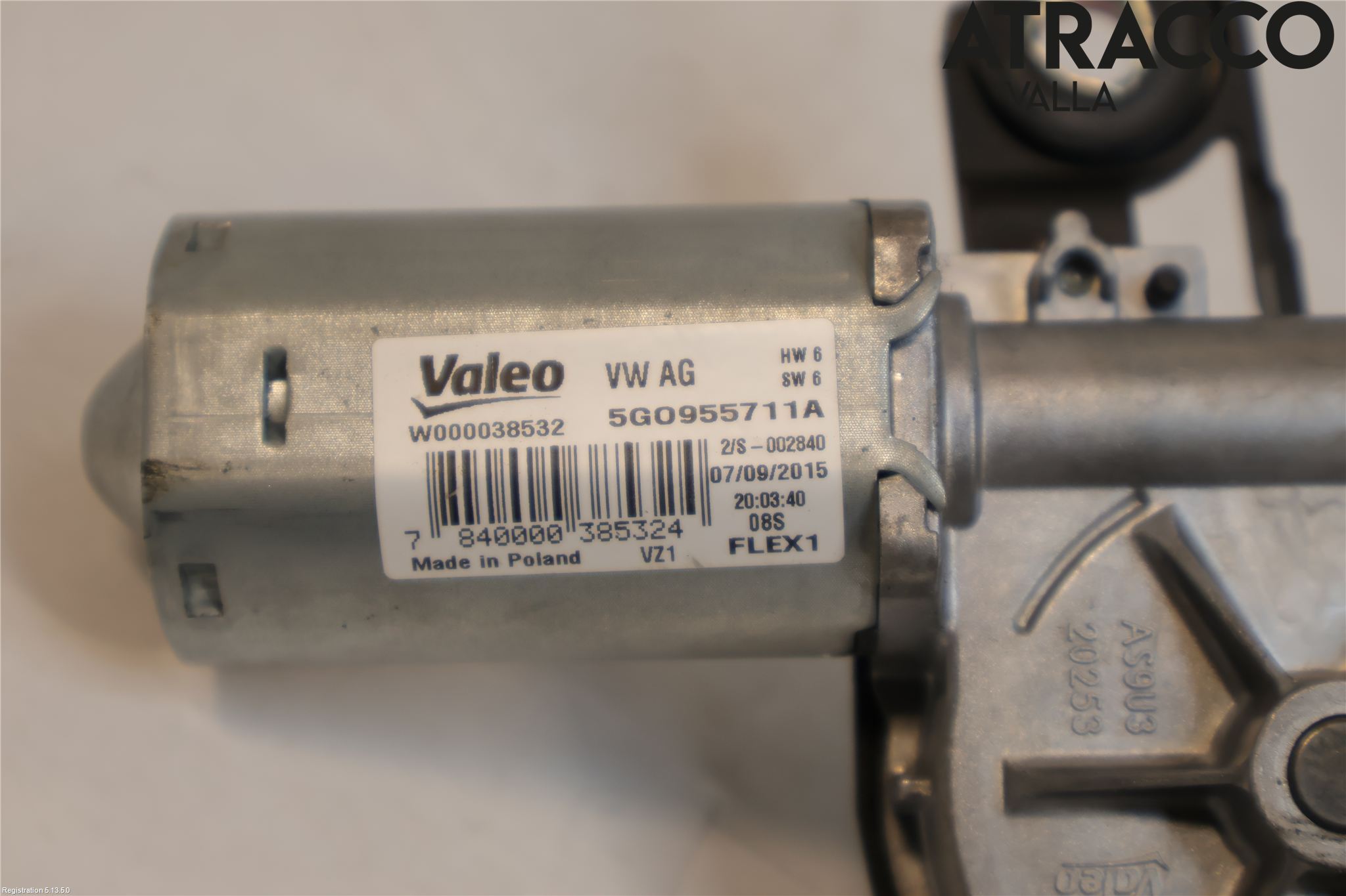 Volkswagen VW GOLF / E-GOLF VII 13-20 Torkarmotor Baklucka