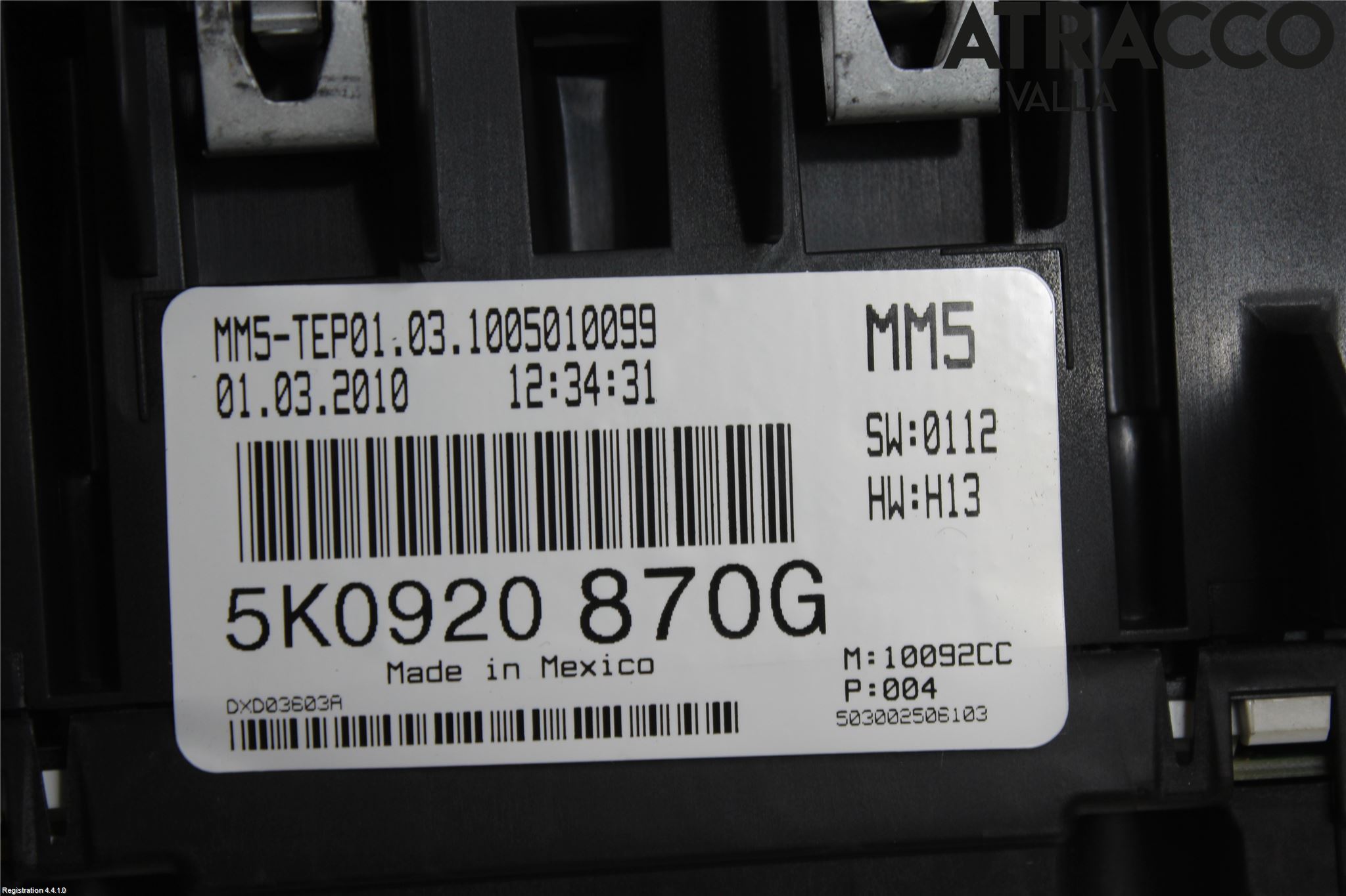 Volkswagen VW GOLF VI 09-13 Instrument Komb
