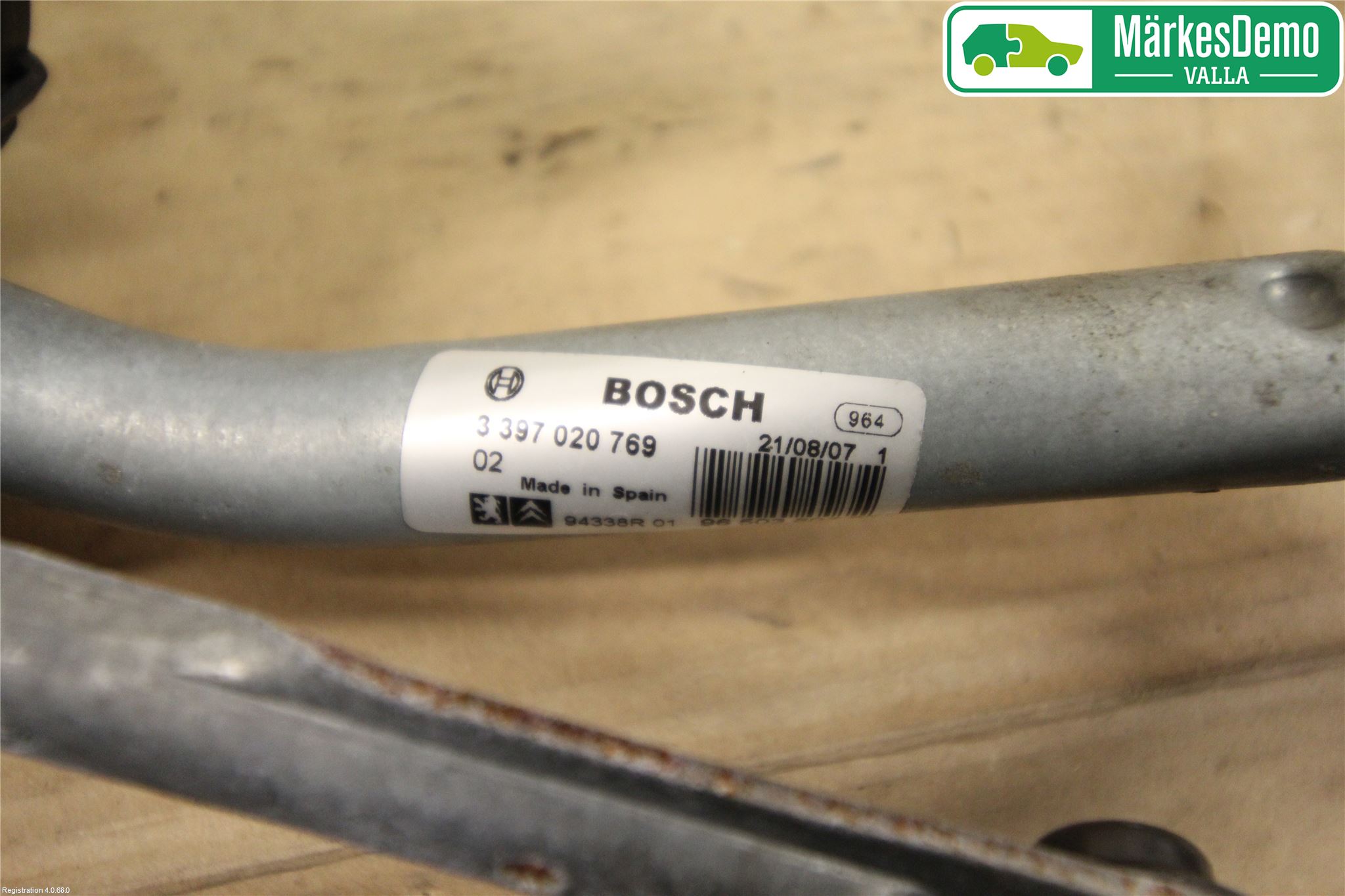 Peugeot 207 Torkarmekanism Vindruta