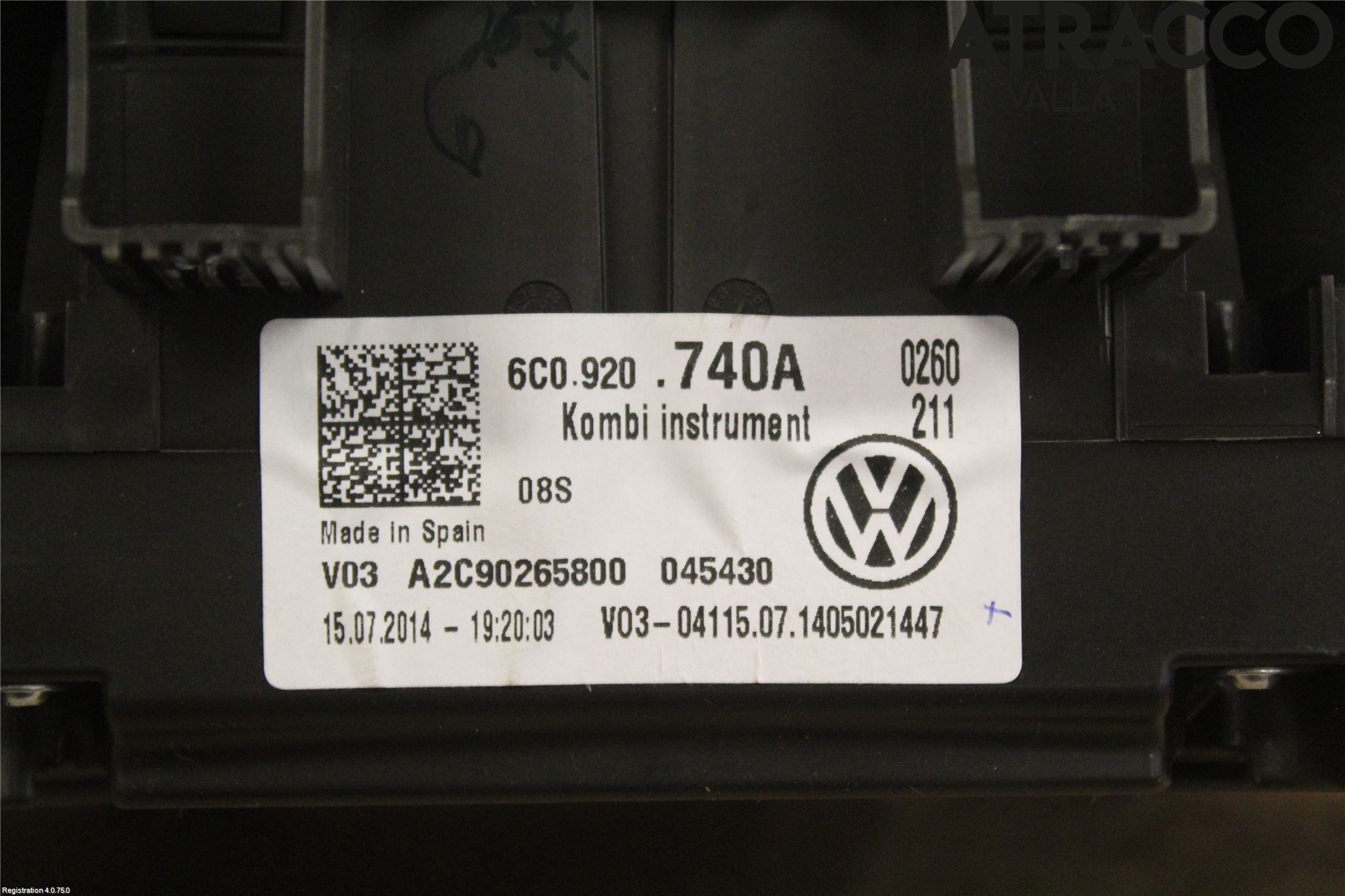 Volkswagen VW POLO 10-17 Instrument Komb
