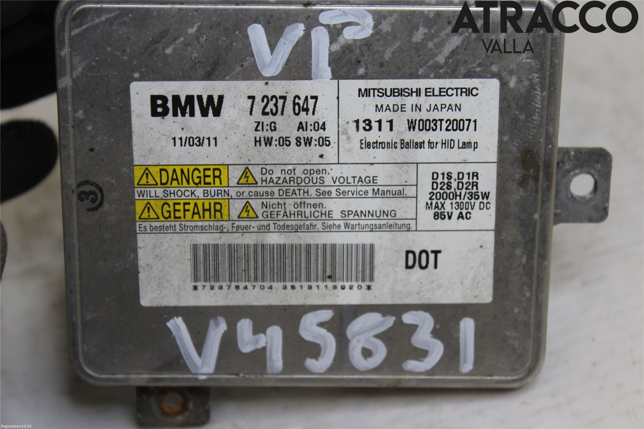 BMW 5 F10/F11/F18 09-17 Styrenhet Strålkastare