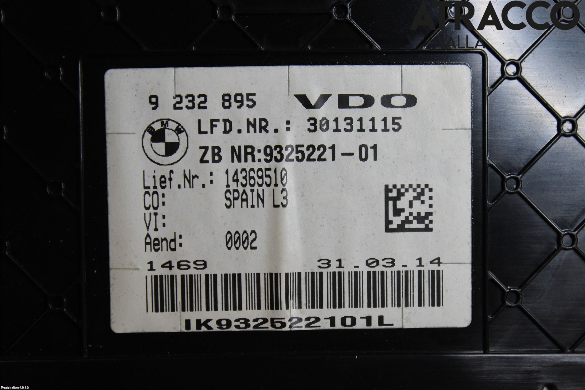 BMW 3 F30/F31/F80 12-19 Instrument Komb