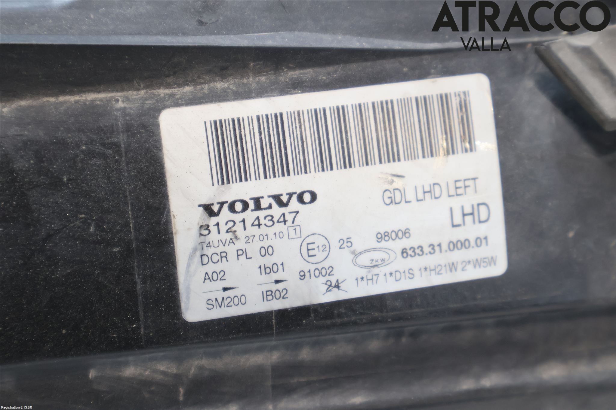 Volvo V70 08-13 Strålkastare Vänster