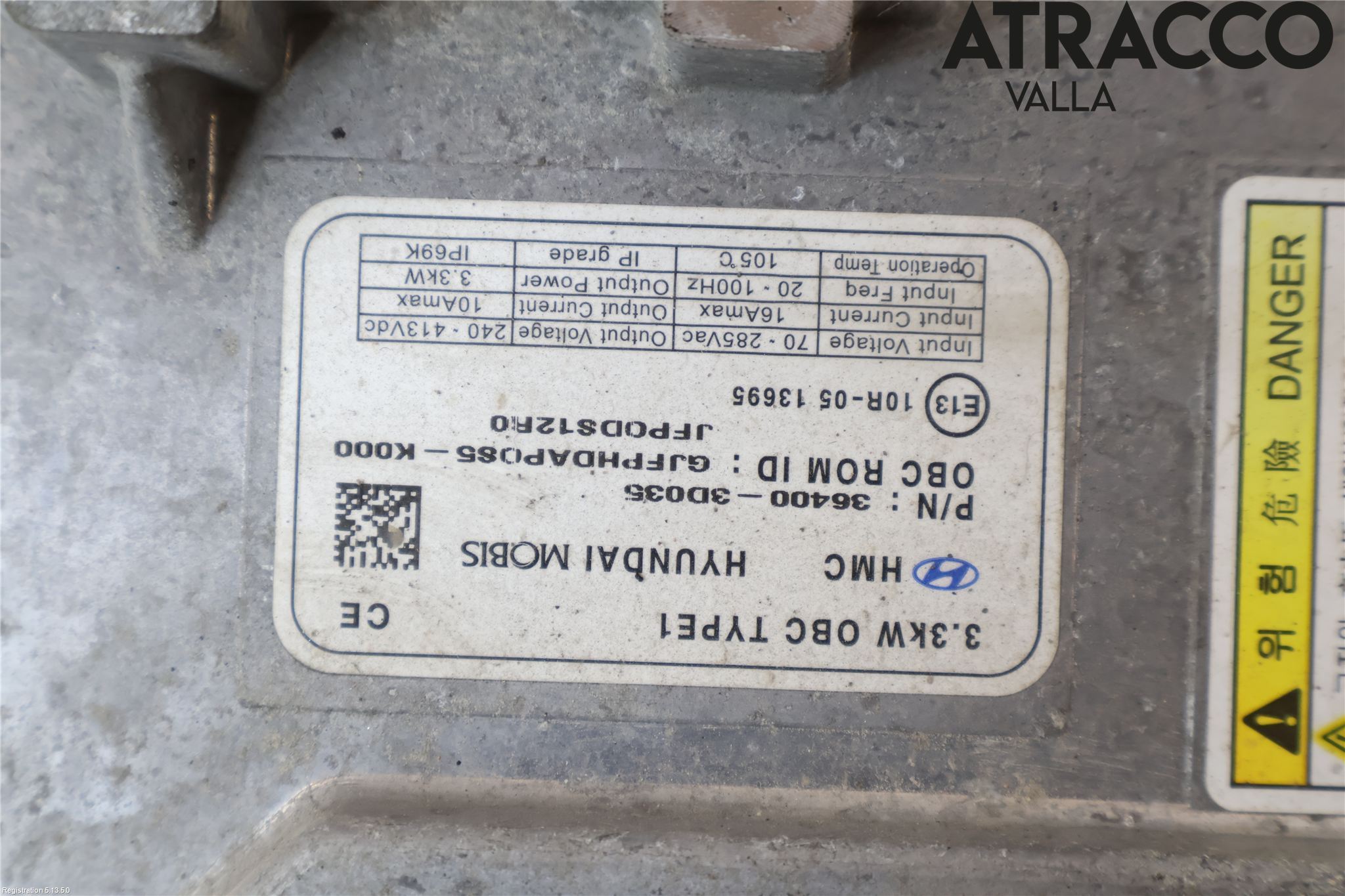 Kia OPTIMA 16-20 Batteriladdare Högspänning