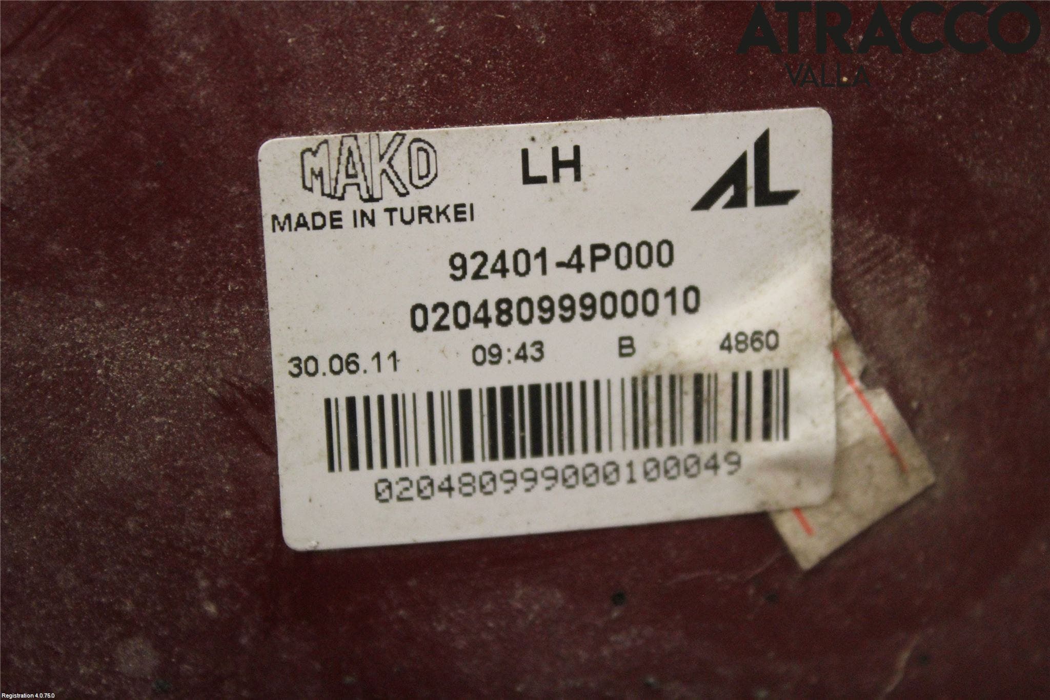 Hyundai i20 PB 09-14 Bakljus Vänster