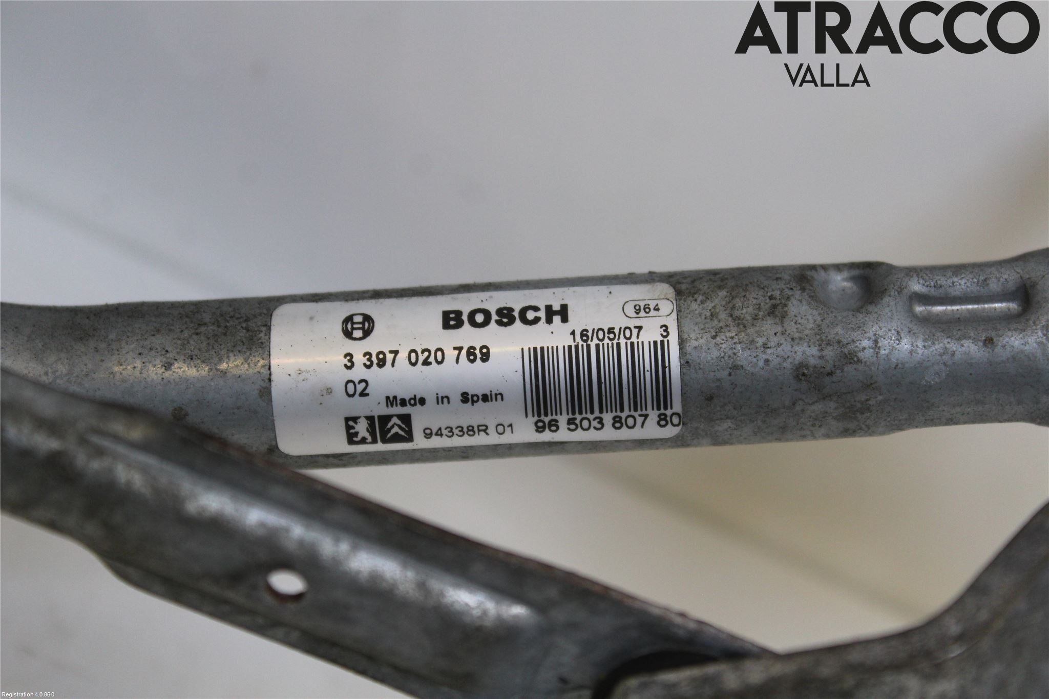 Peugeot 207 Torkarmekanism Vindruta