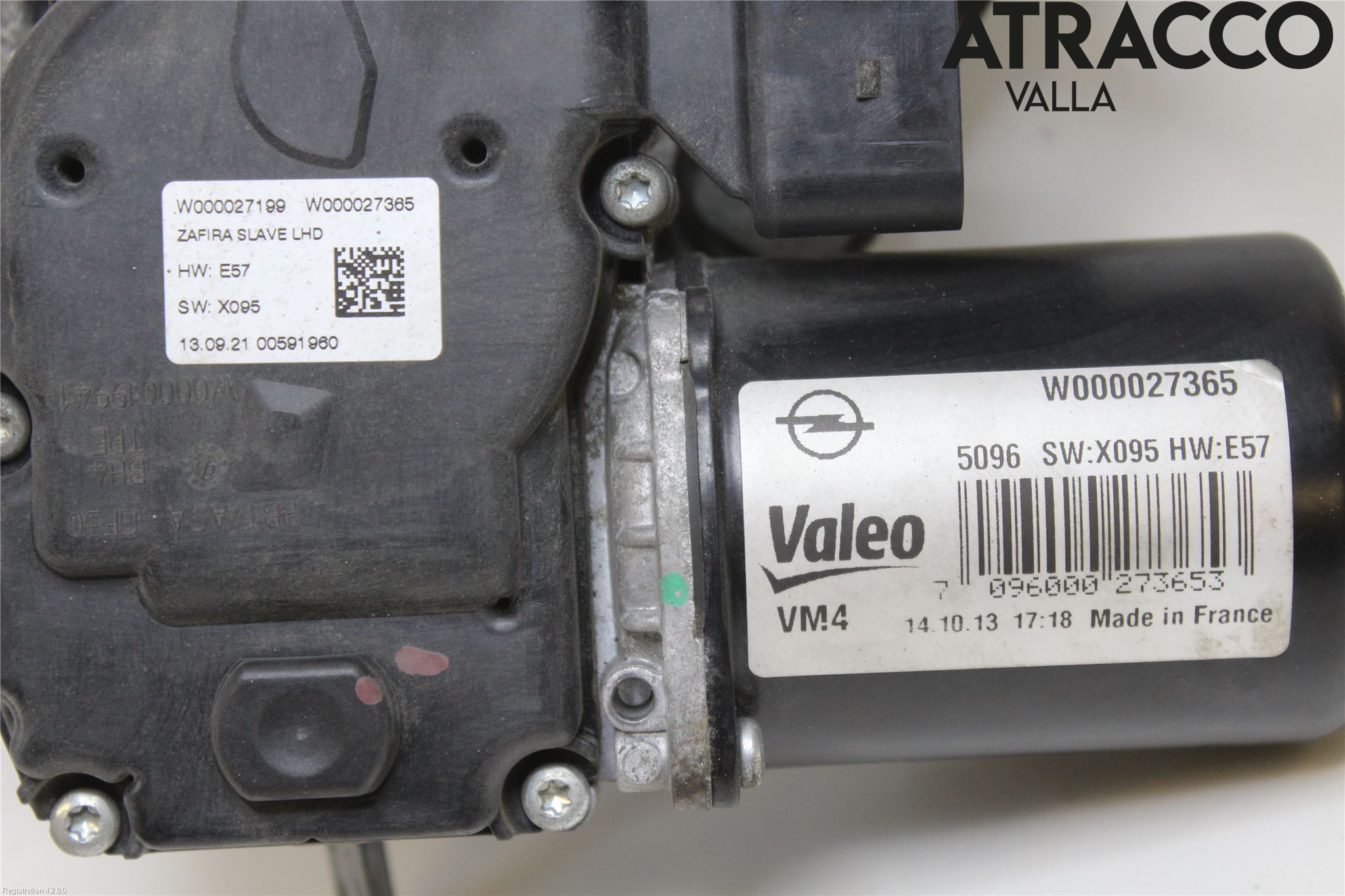 Opel ZAFIRA C 12-19 Torkarmotor Vindruta
