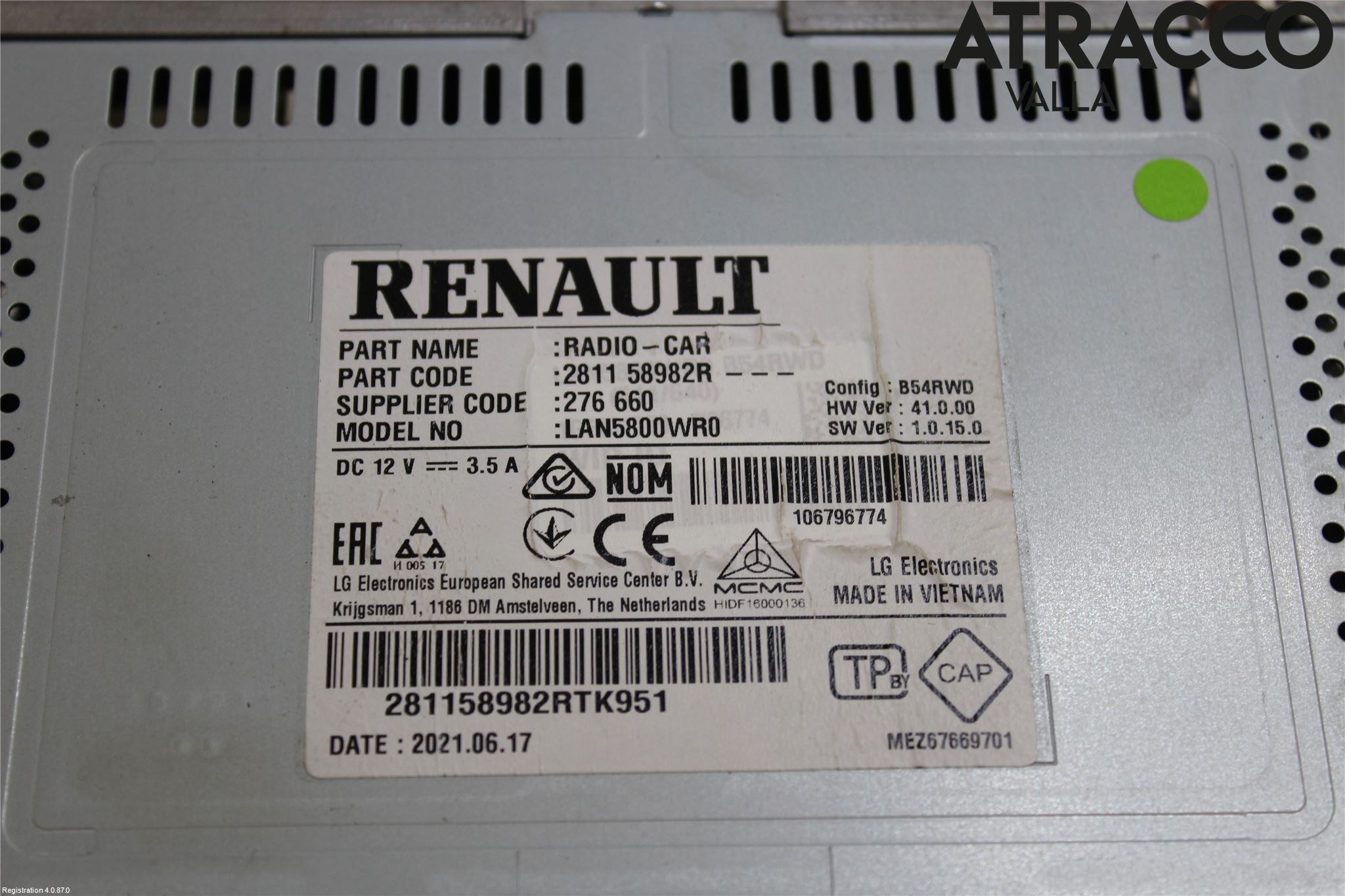 Renault TRAFIC/E-TECH 15- Cd Radio - Multimediapanel