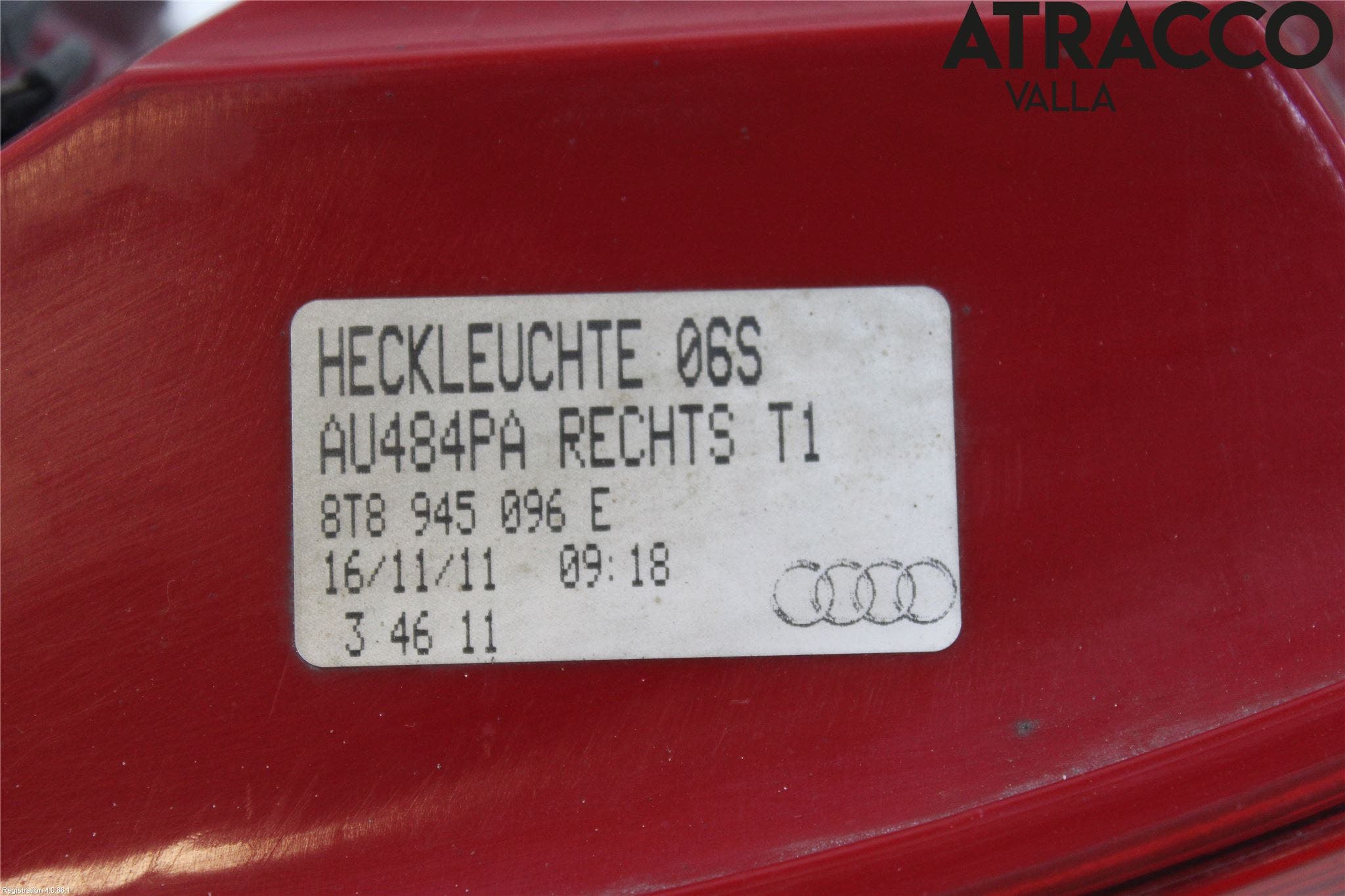 Audi A5 07-16 Bakljus Höger
