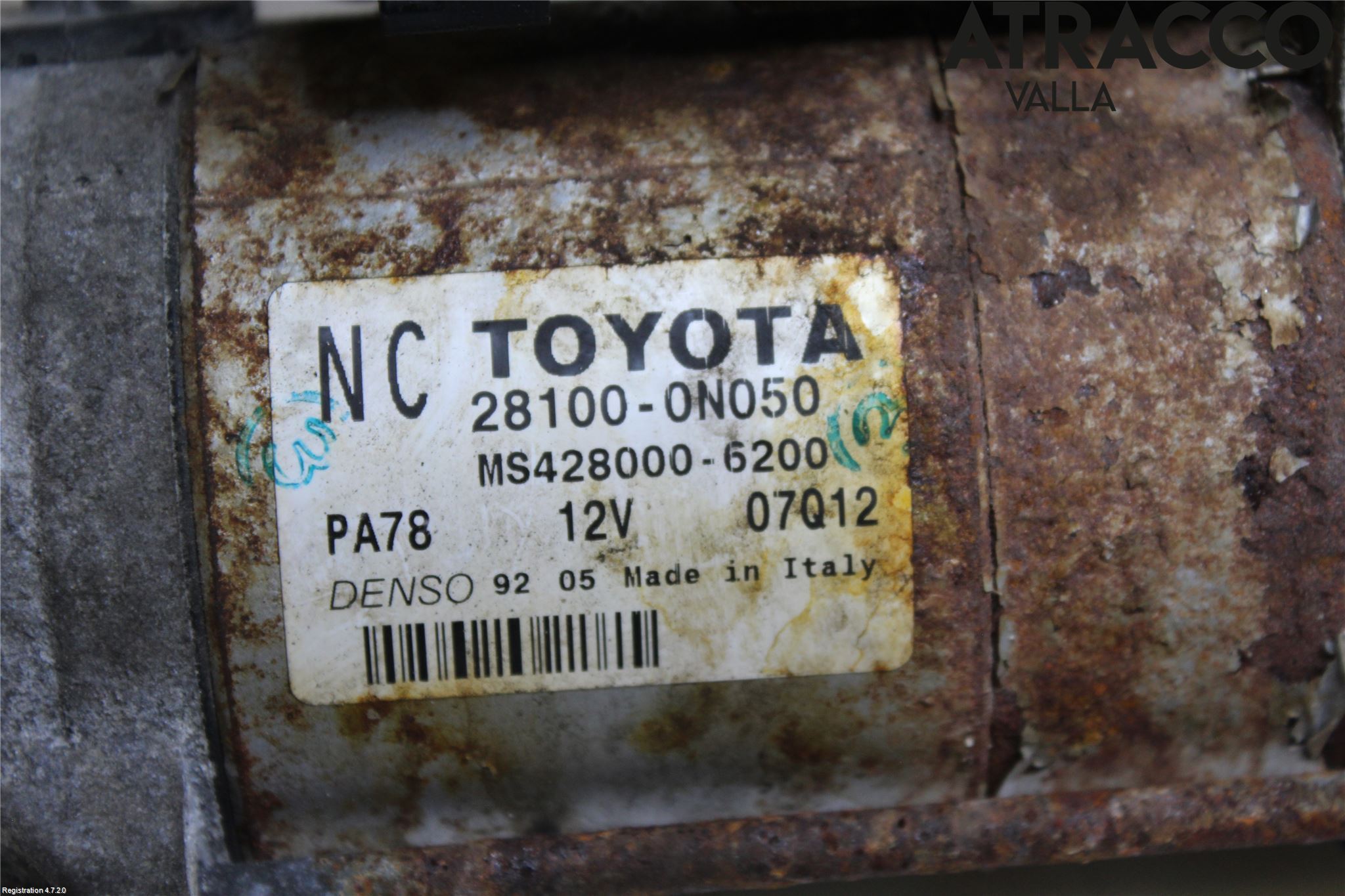 Toyota YARIS XP130 12-14 Startmotor Diesel