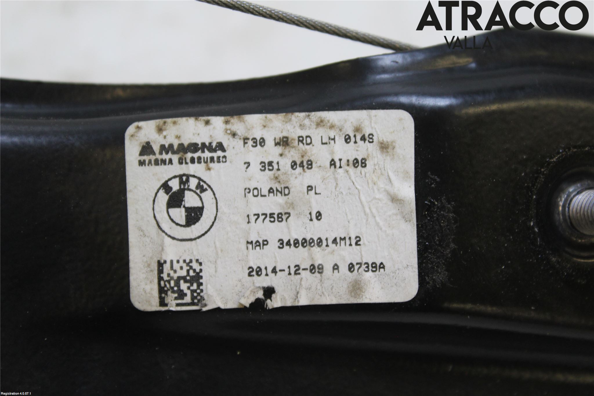 BMW 3 F30/F31/F80 12-19 Fönsterhiss El Kompl