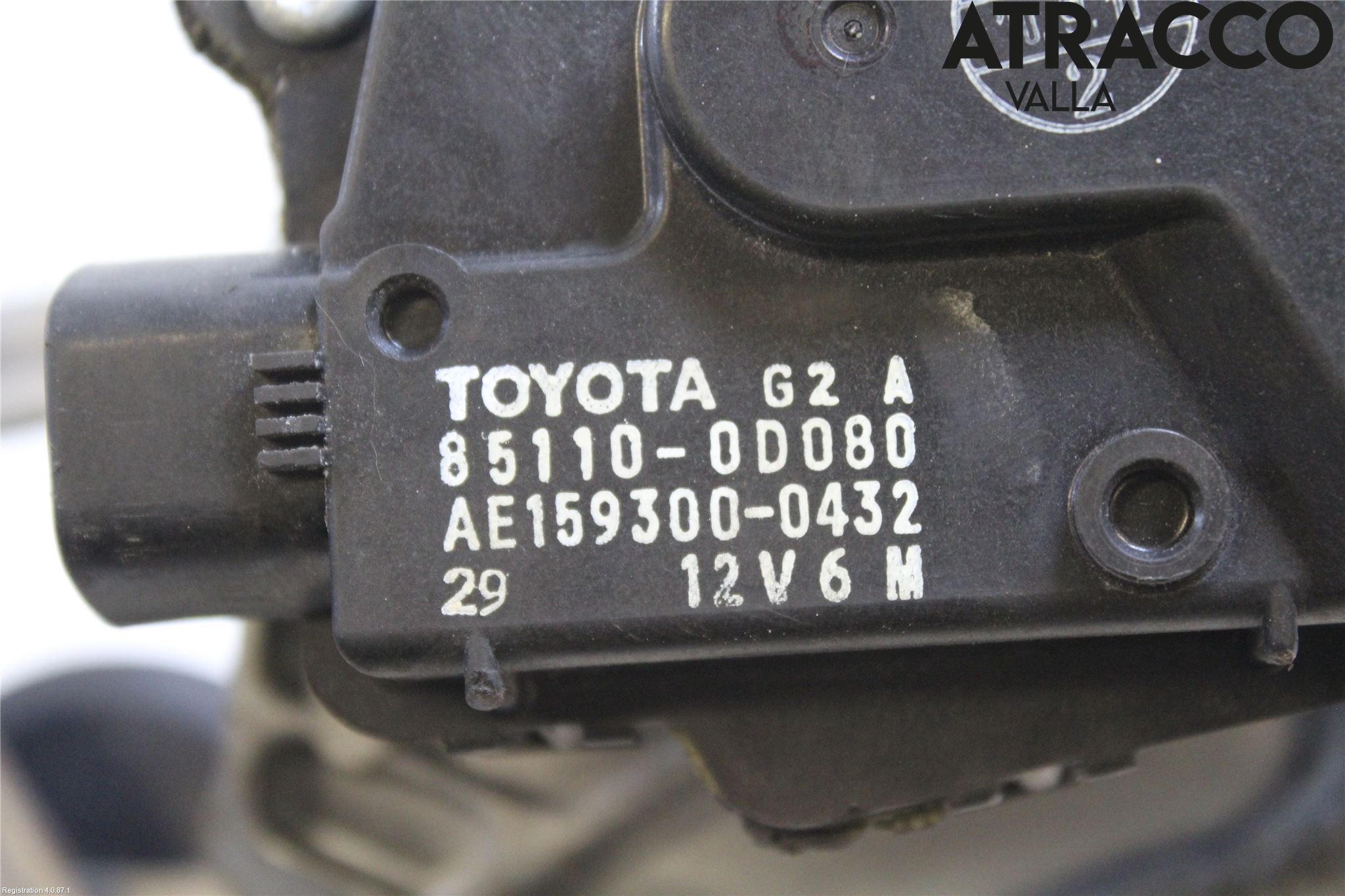 Toyota YARIS XP90 06-11 Torkarmekanism Vindruta