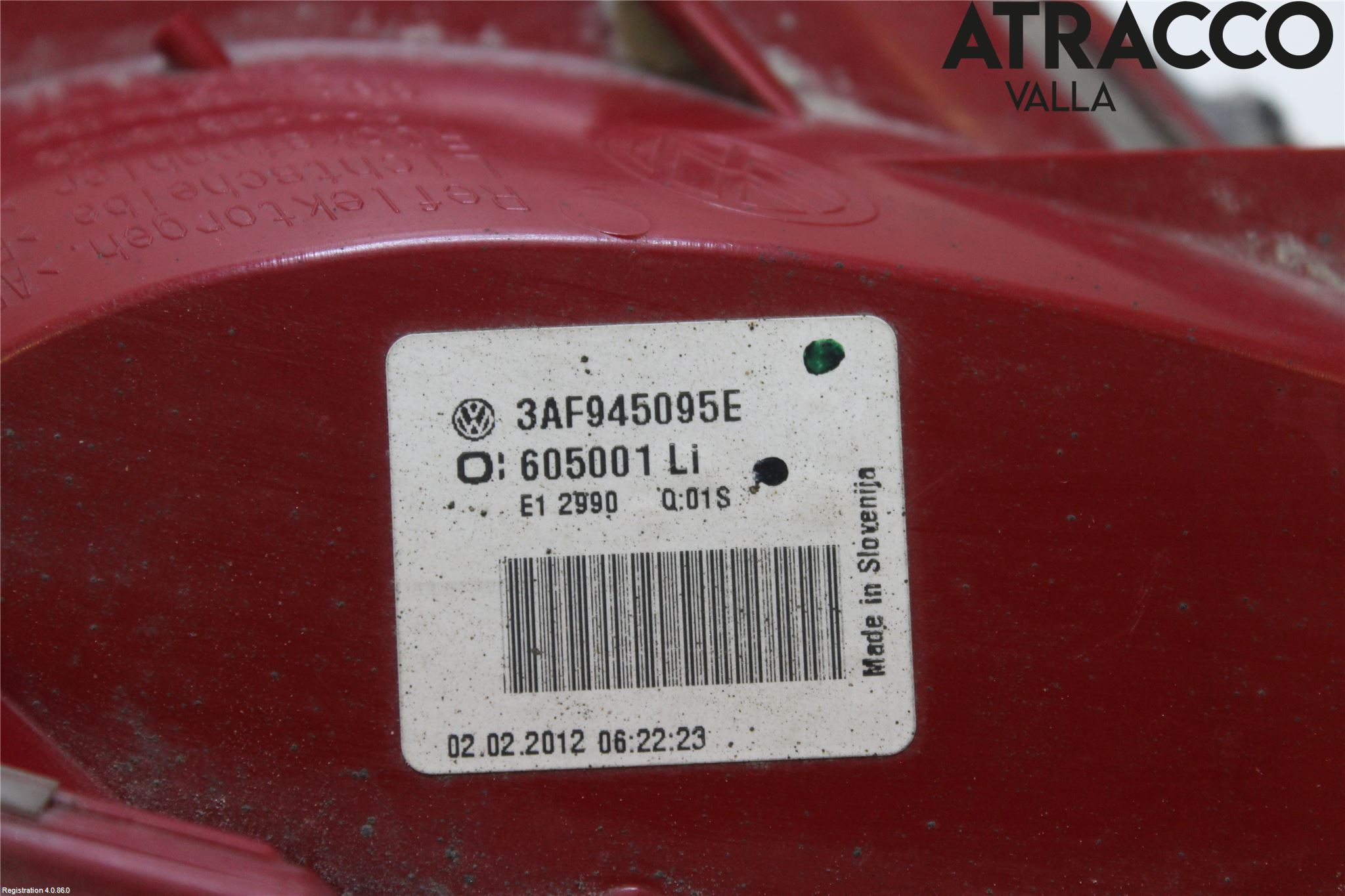 Volkswagen VW PASSAT 11-14 Bakljus Vänster
