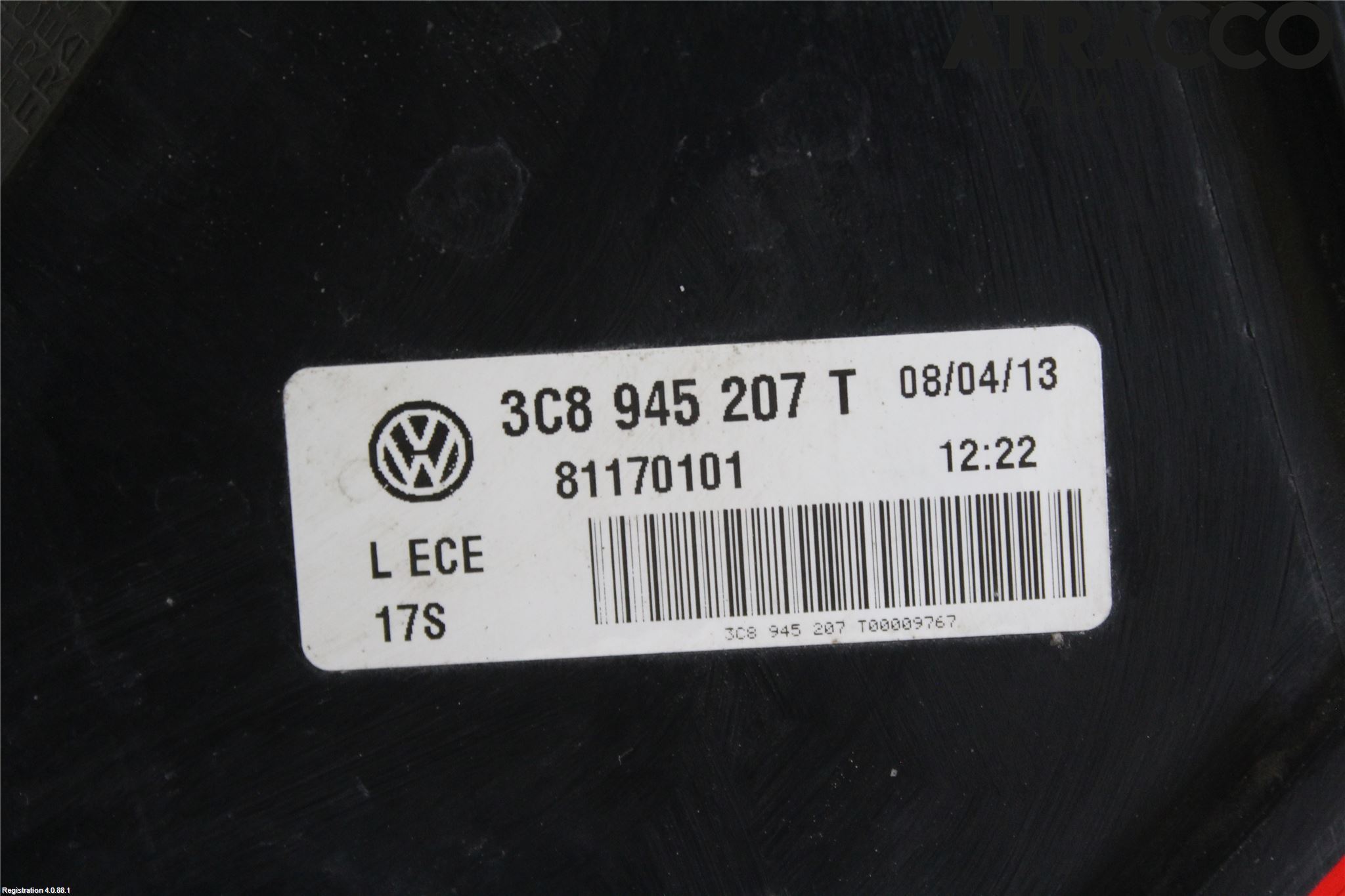 Volkswagen VW PASSAT CC 08-16 Bakljus Vänster
