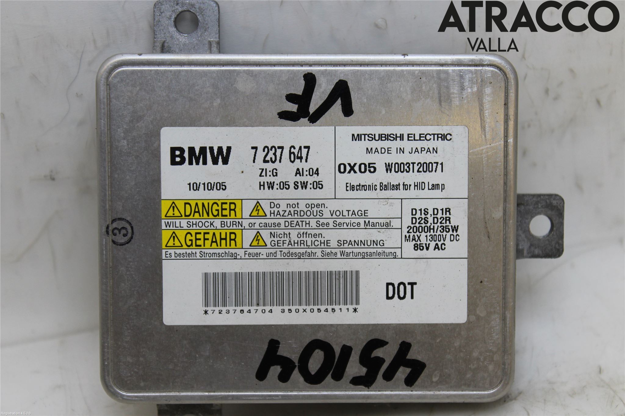 BMW 5 F10/F11/F18 09-17 Styrenhet Strålkastare