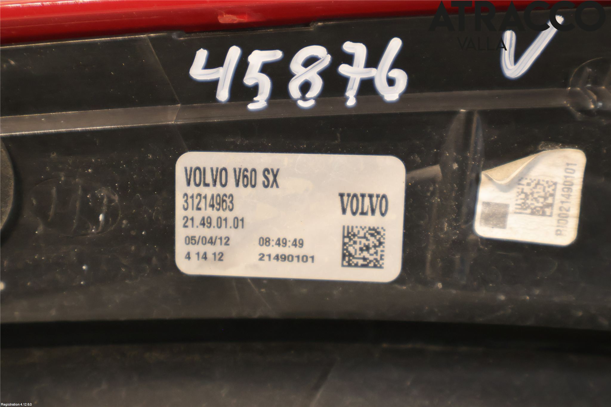 Volvo V60 11-13 Bakljus Vänster