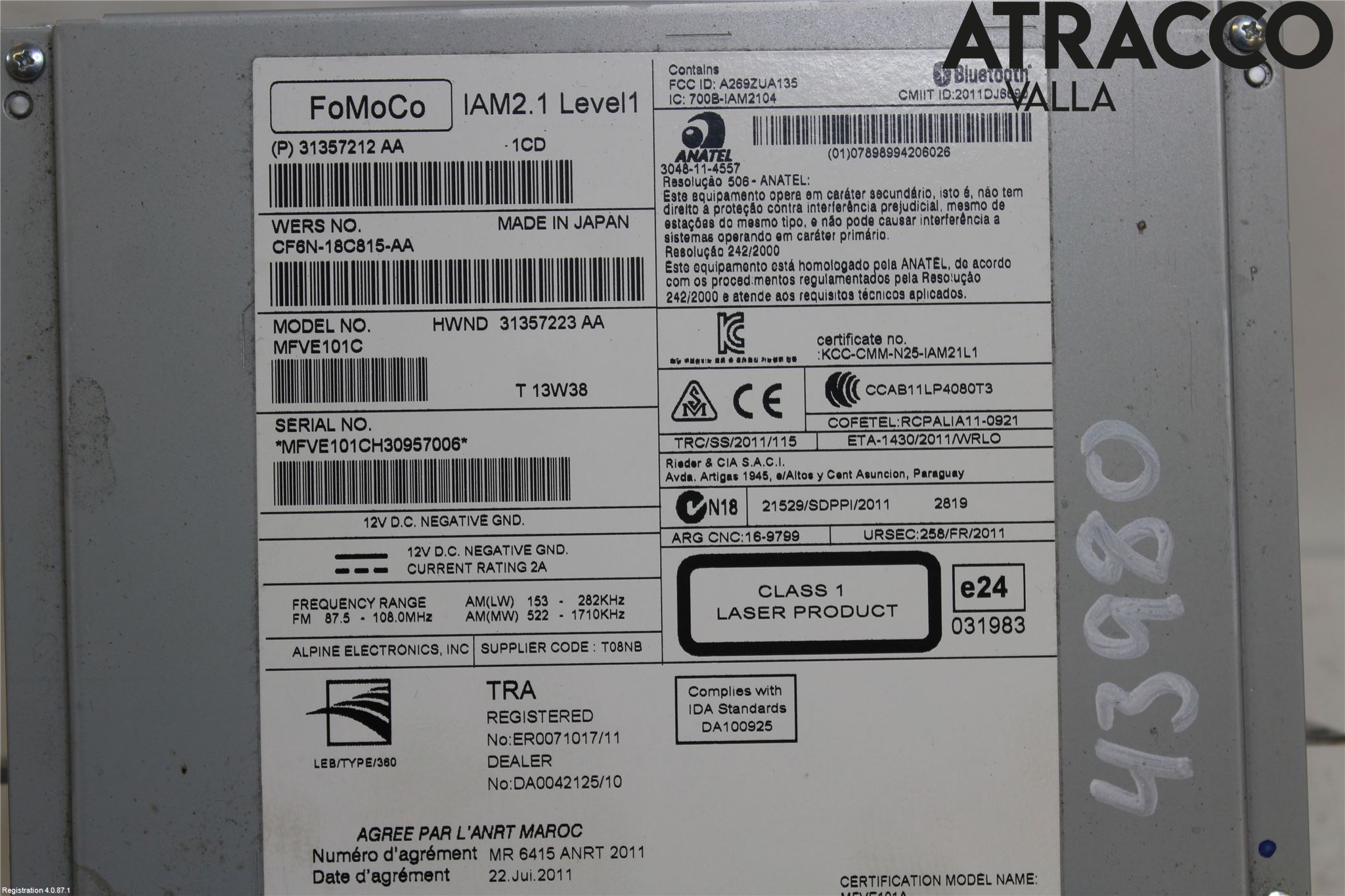 Volvo V60 14-18 Cd Radio - Multimediapanel