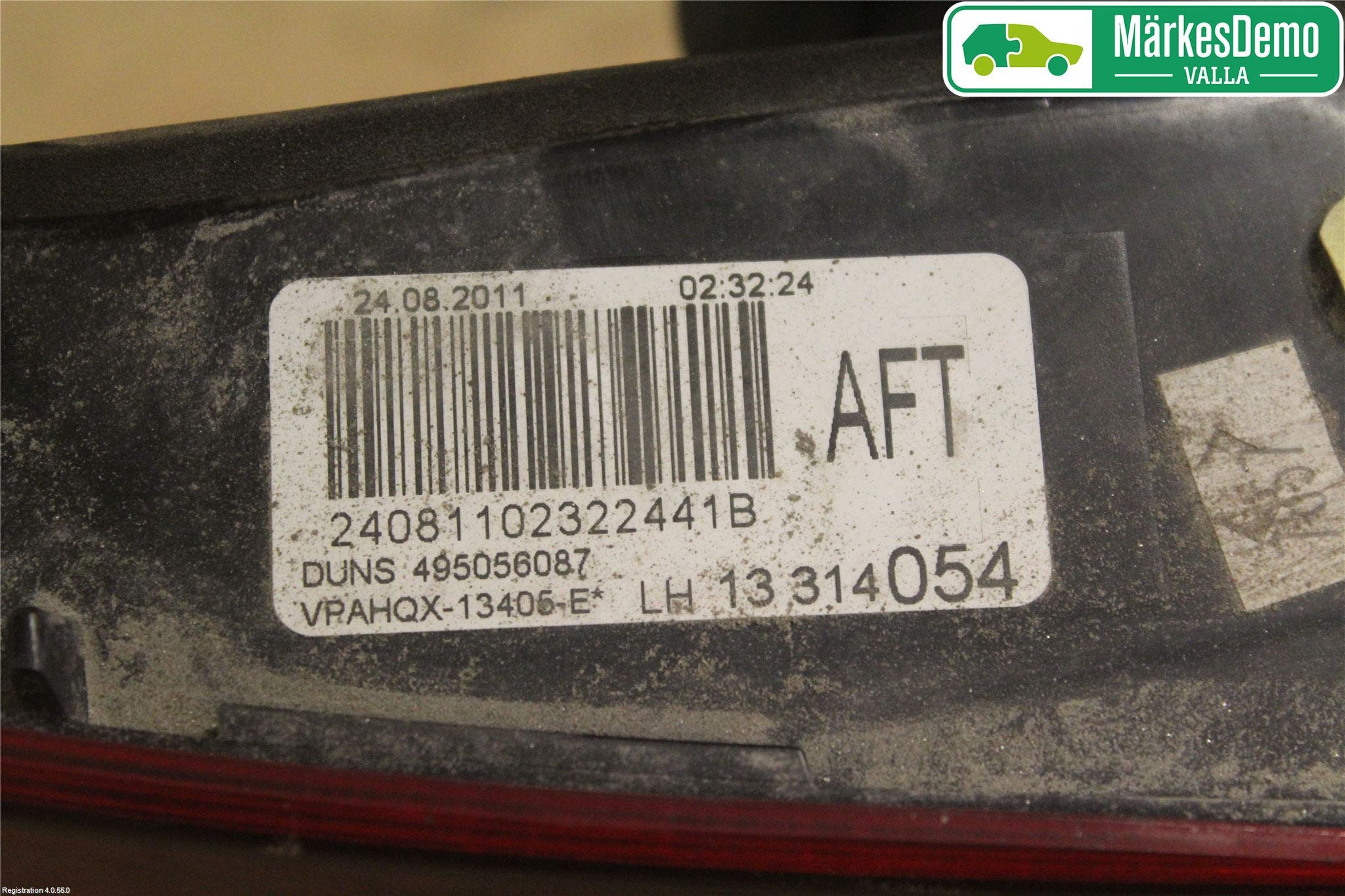 Opel ASTRA J 10-15 Bakljus Lucka Vä