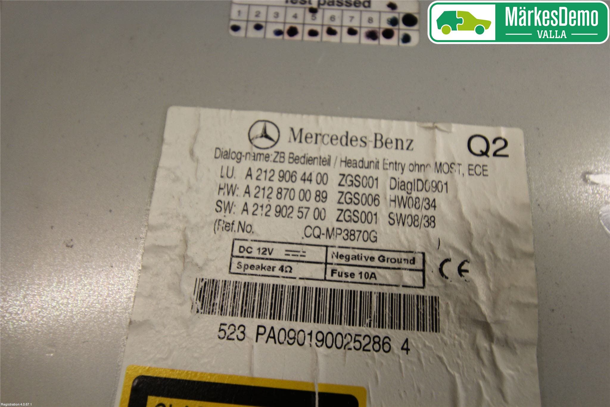 Mercedes-Benz MB E-KLASS (W212) 09-16 Cd Radio - Multimediapanel