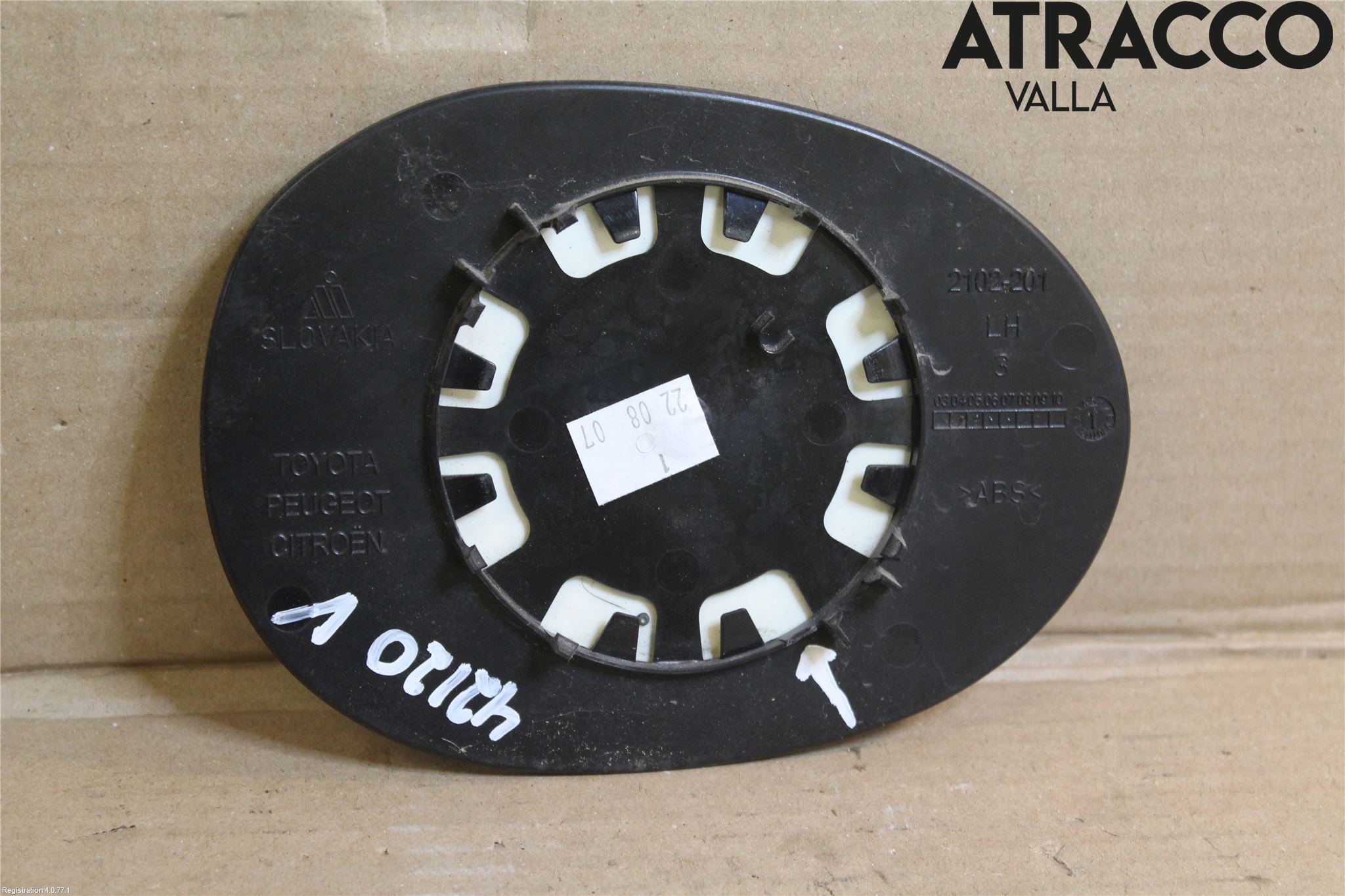 Peugeot 107 Spegelglas Vä