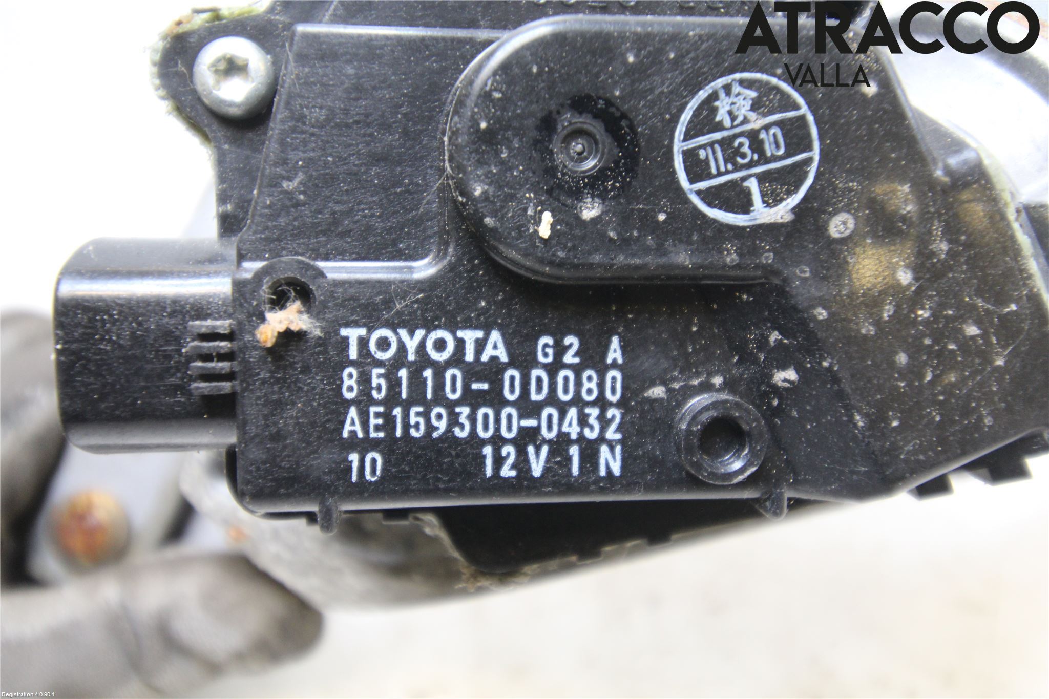 Toyota YARIS XP90 06-11 Torkarmekanism Vindruta